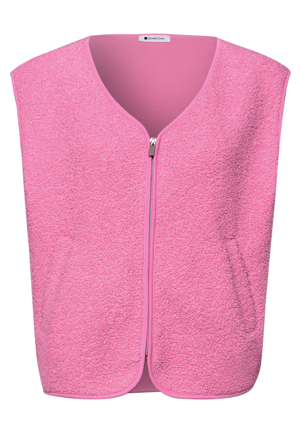 Weste mit V-Neck aus Teddy-Material