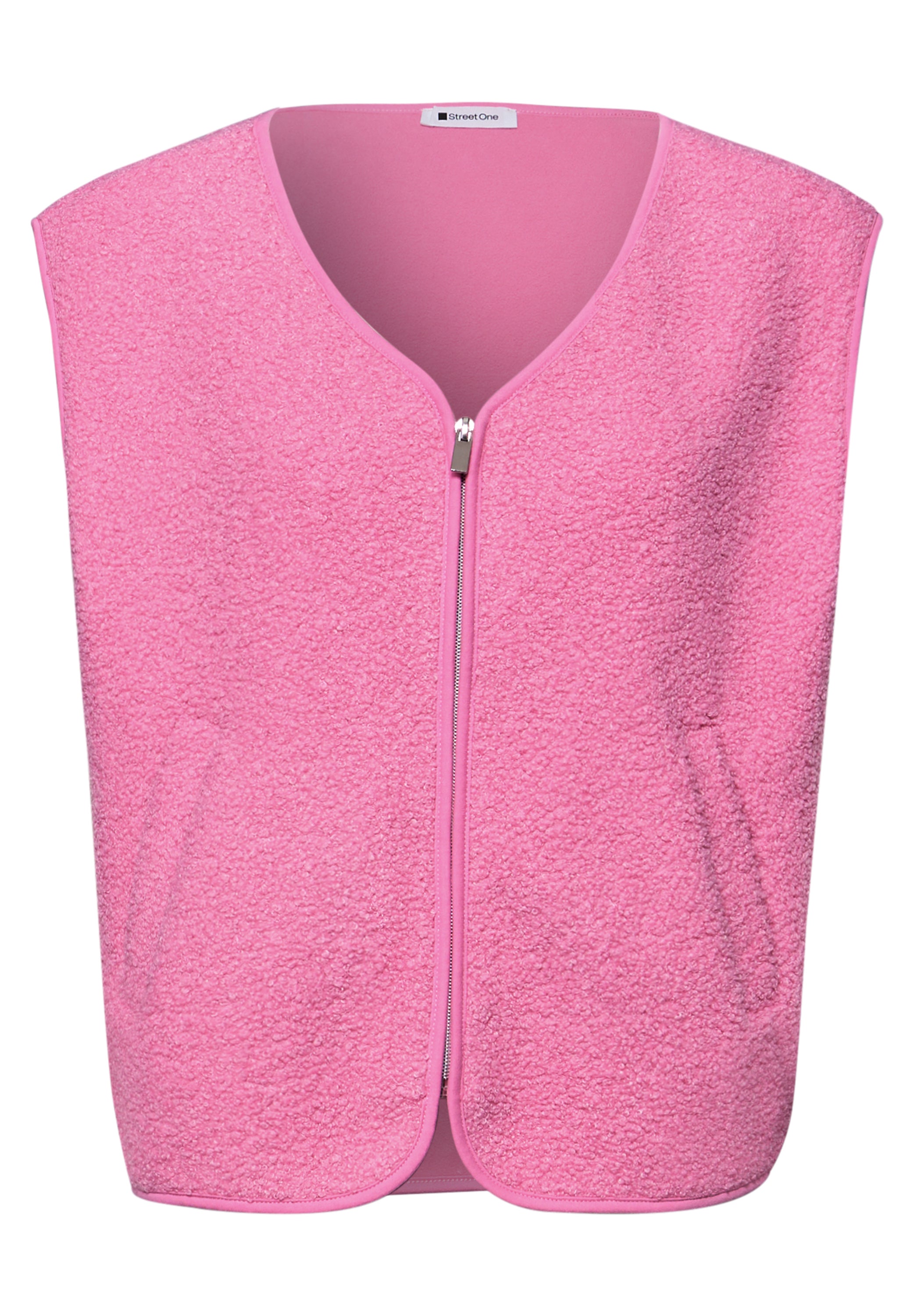 Weste mit V-Neck aus Teddy-Material
