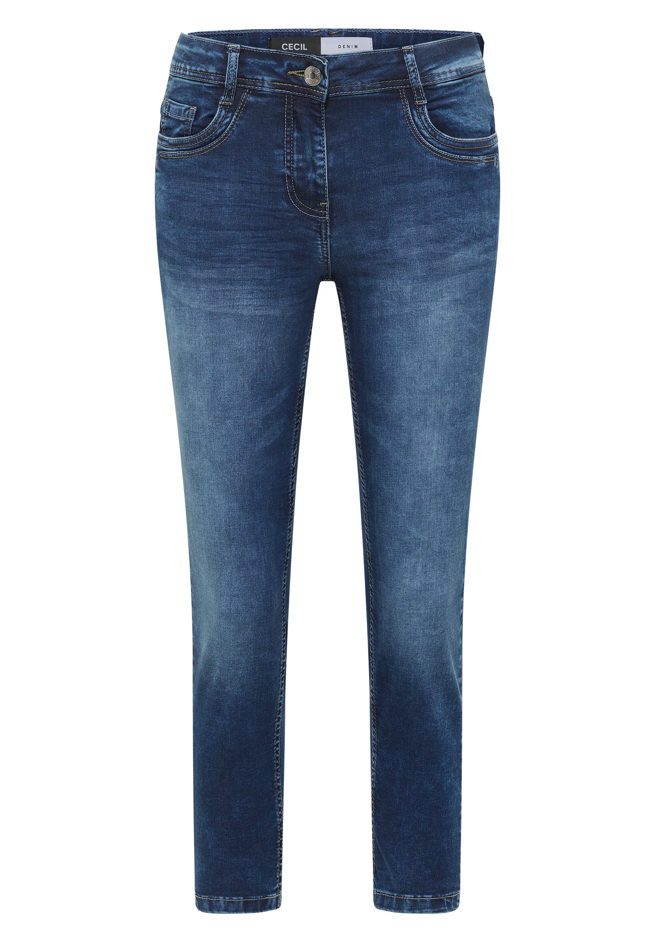 Mid Waist Slim Leg Jeans im Casual Fit