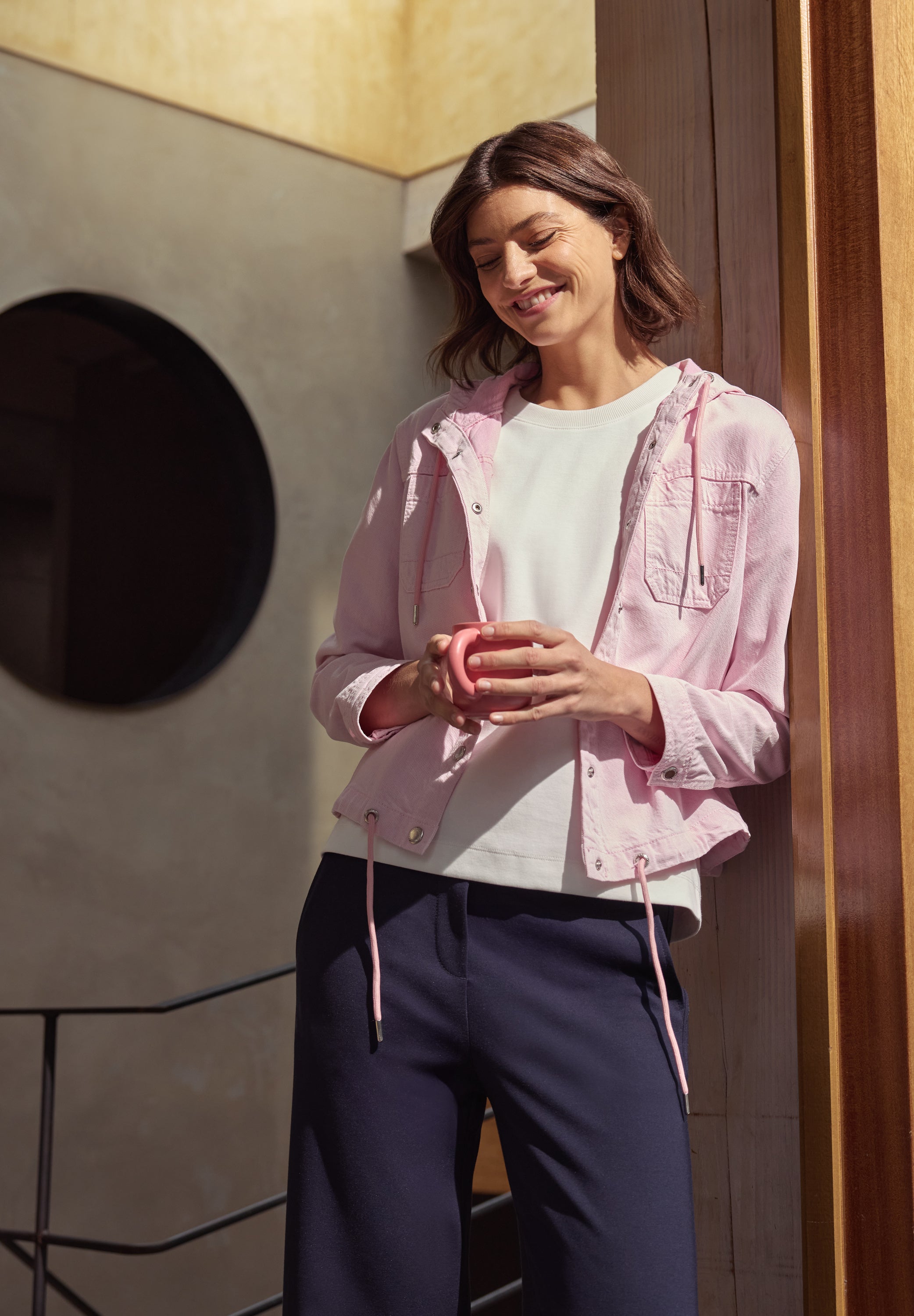 Overshirt mit Kapuze und Tunnelzug