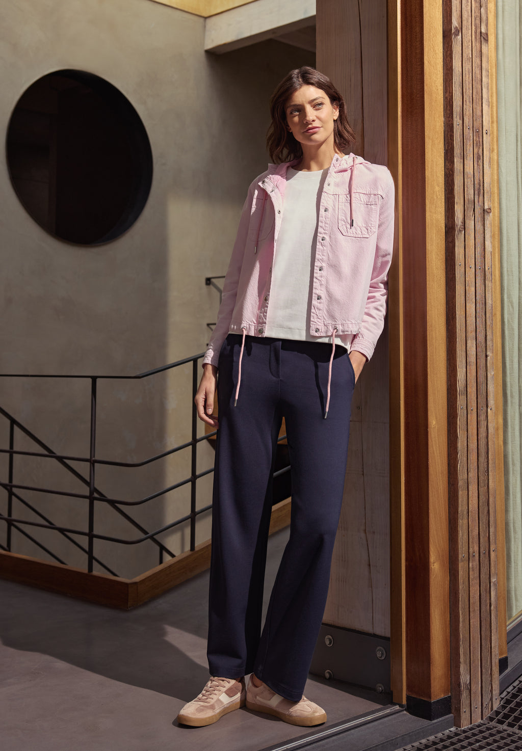 Overshirt mit Kapuze und Tunnelzug