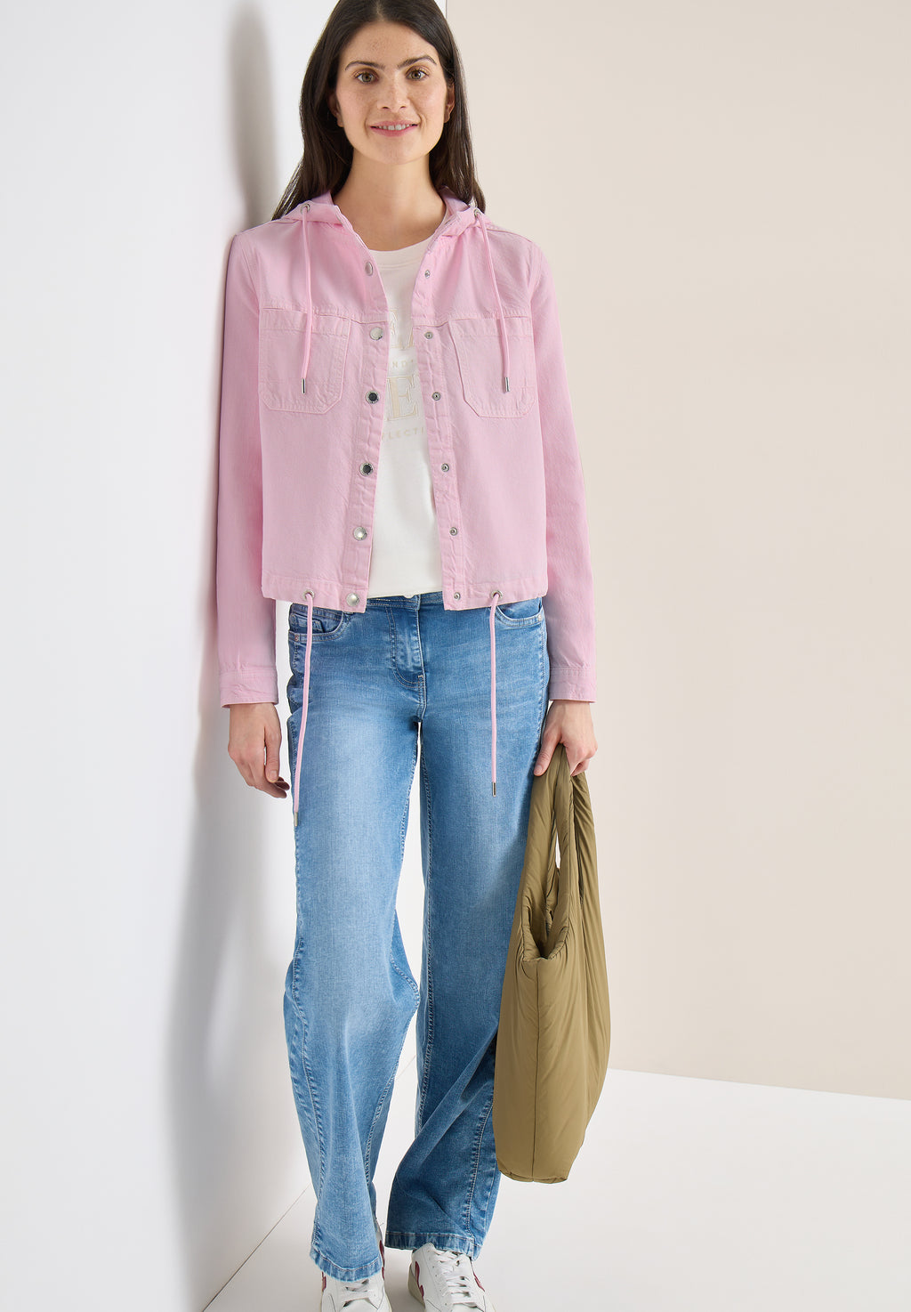 Overshirt mit Kapuze und Tunnelzug