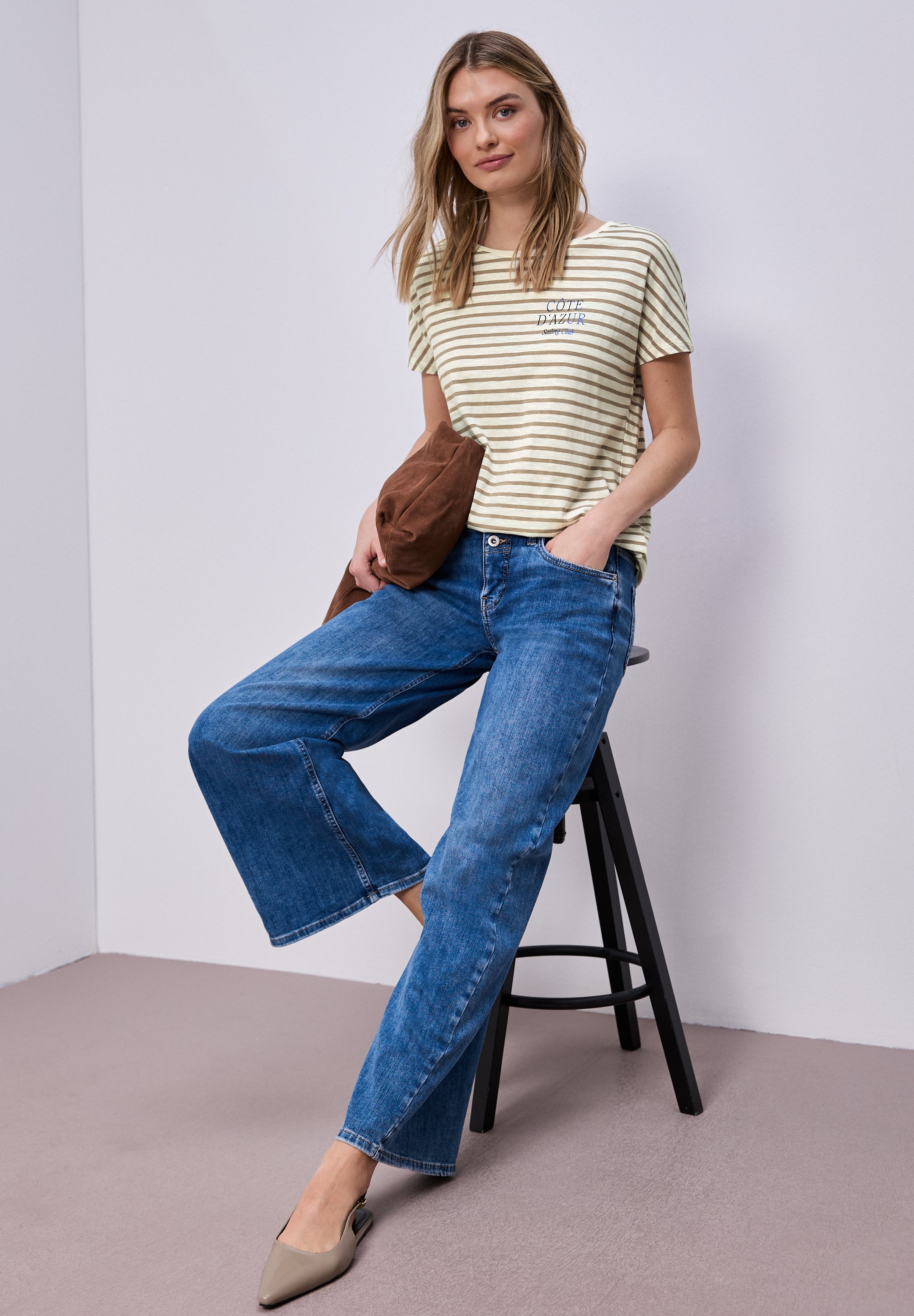 Dropped Shoulder Shirt mit Streifen