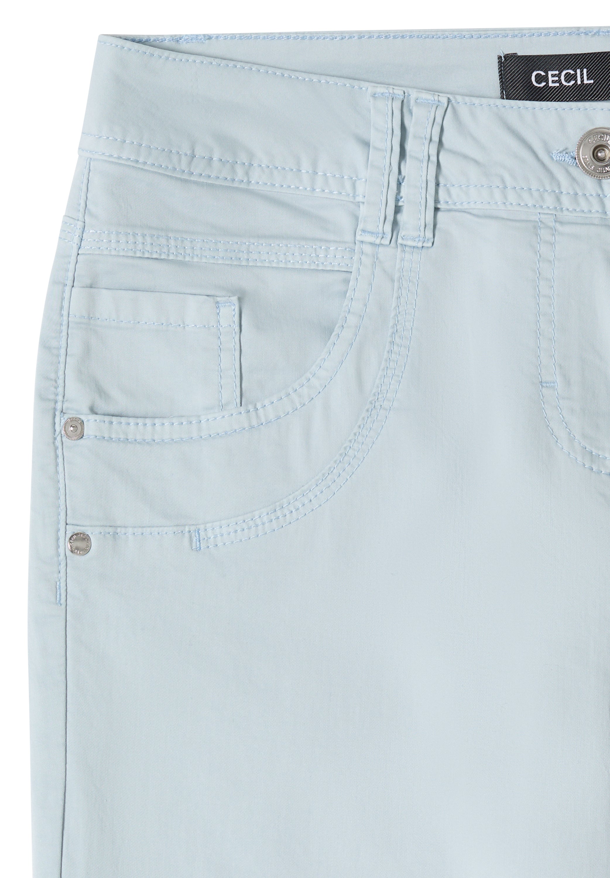 Mid Waist Slim Leg Hose im Casual Fit