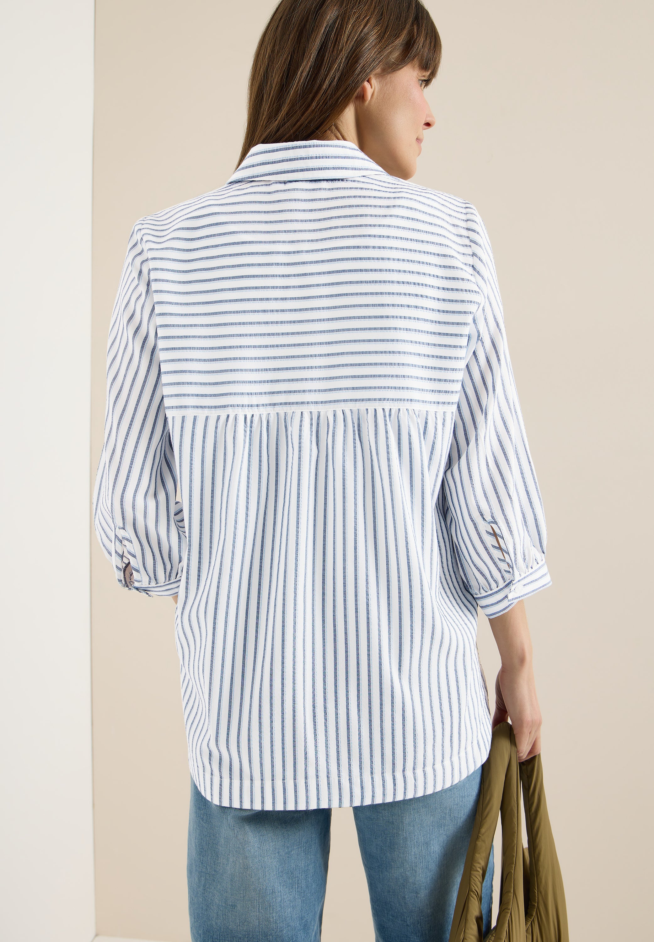 Bluse in Seersucker Qualität