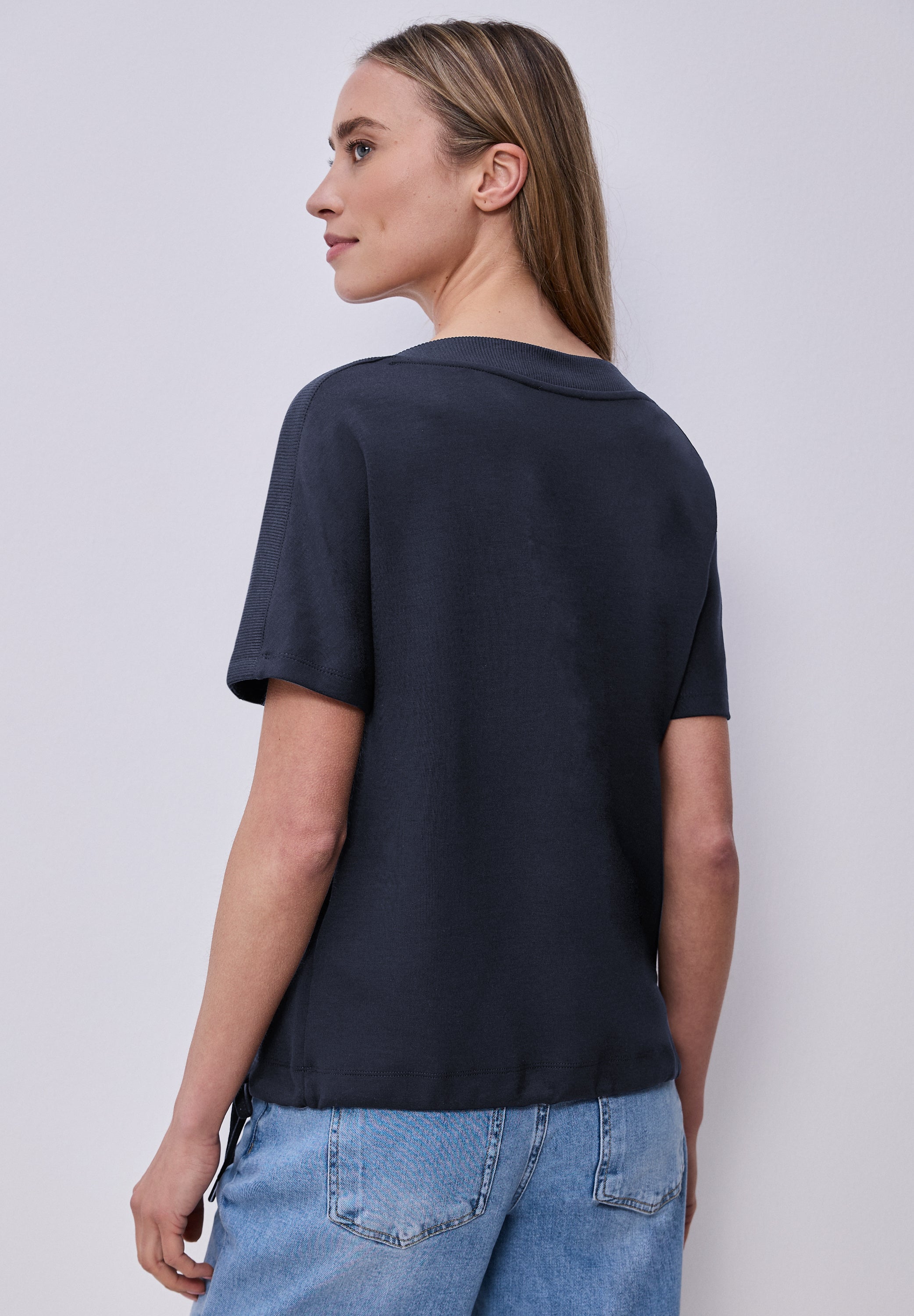 Dropped Shoulder Shirt mit Rippdetail