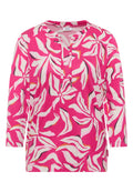 Shirt mit Split Neck und Print