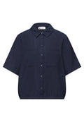 Kurzarm Bluse mit Elastiksaum