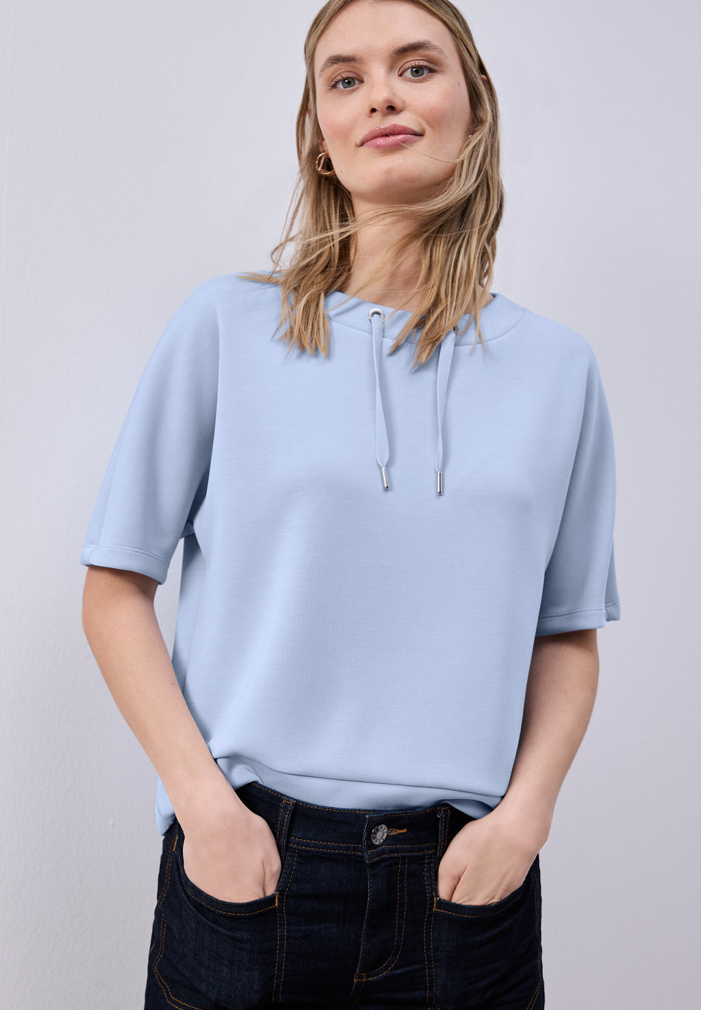 Dropped Shoulder Shirt im Silk-Look