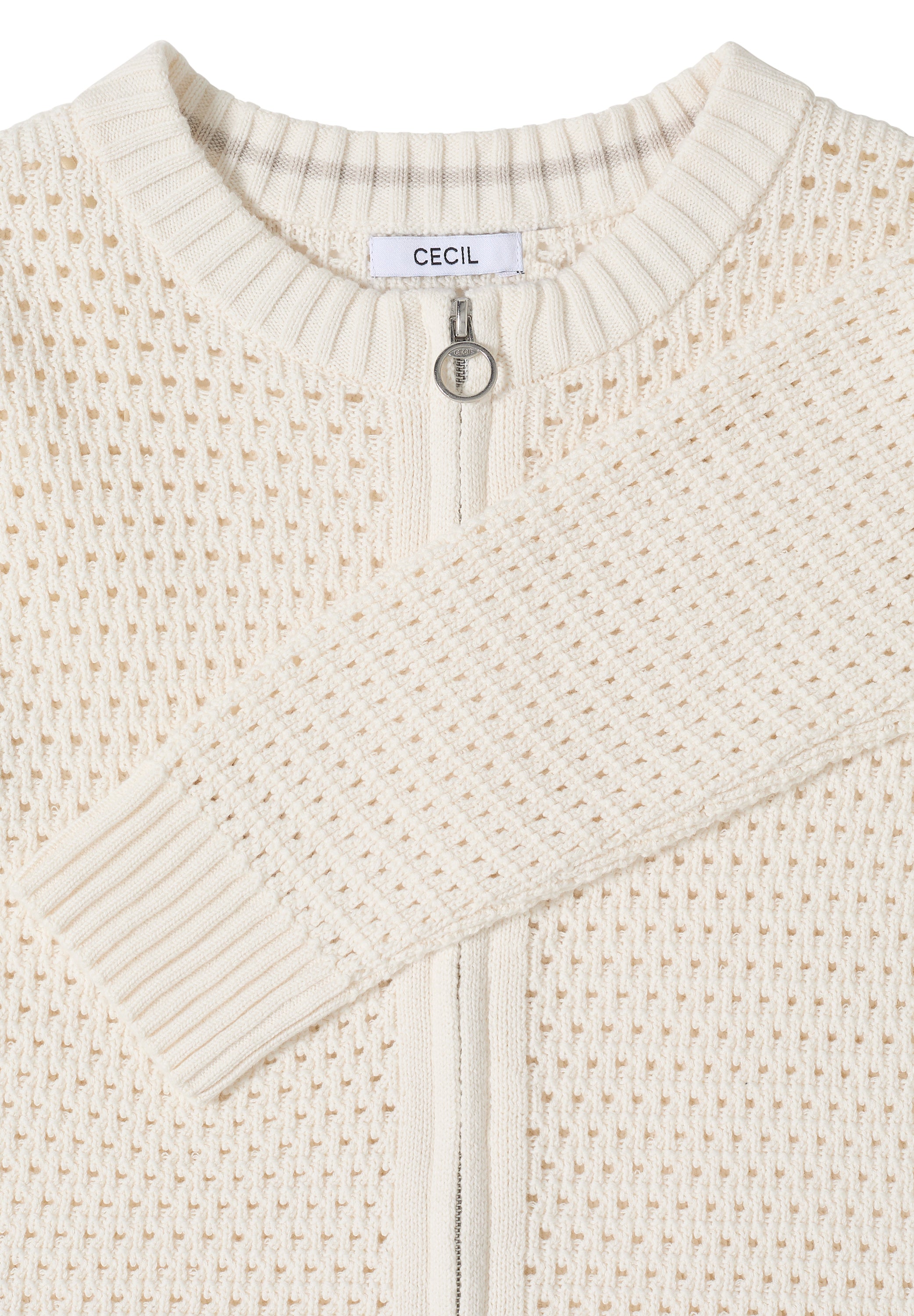 Langarm Cardigan in Crochet-Optik