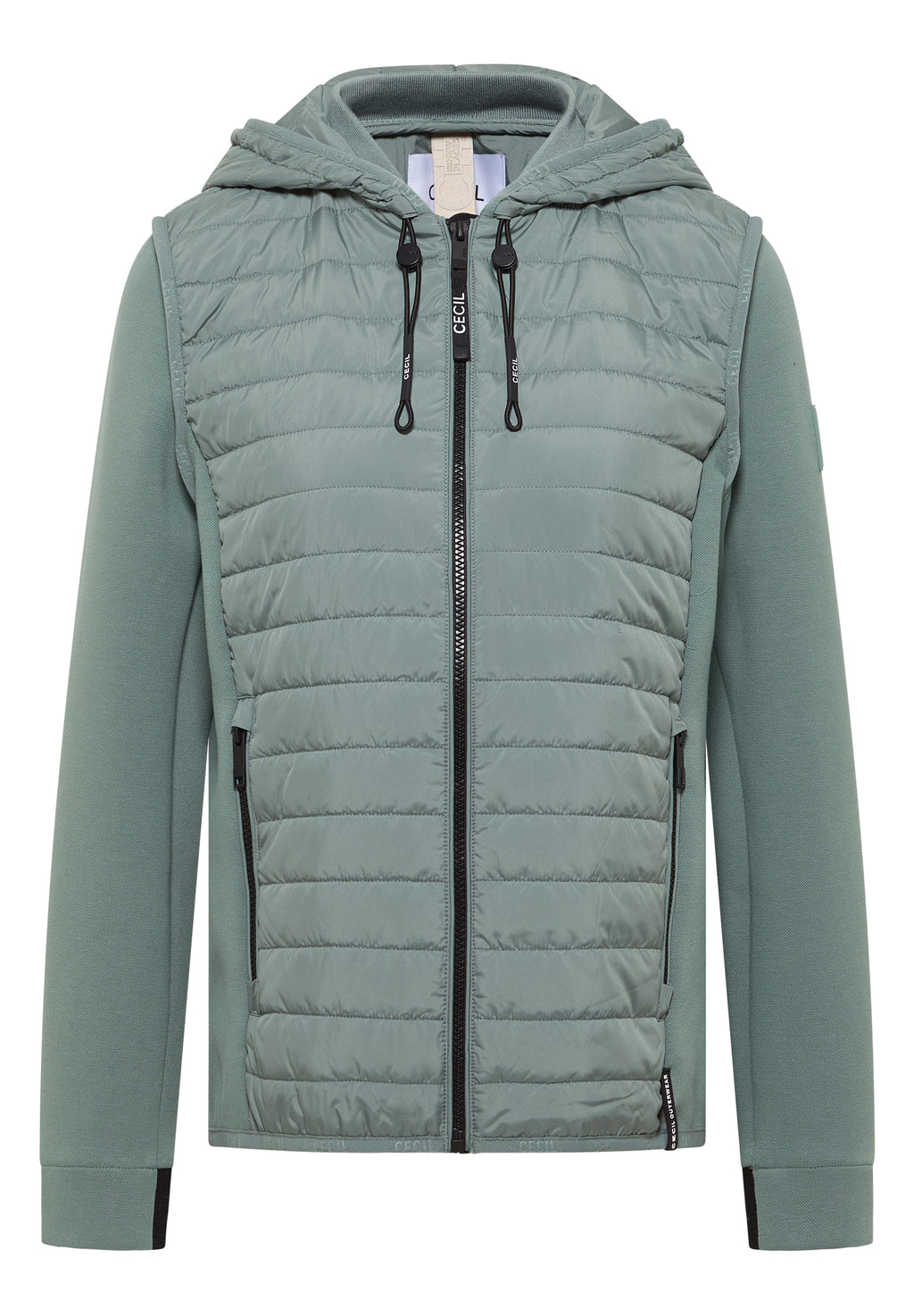 Jacke mit Strukturmix und Kapuze