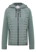 Jacke mit Strukturmix und Kapuze