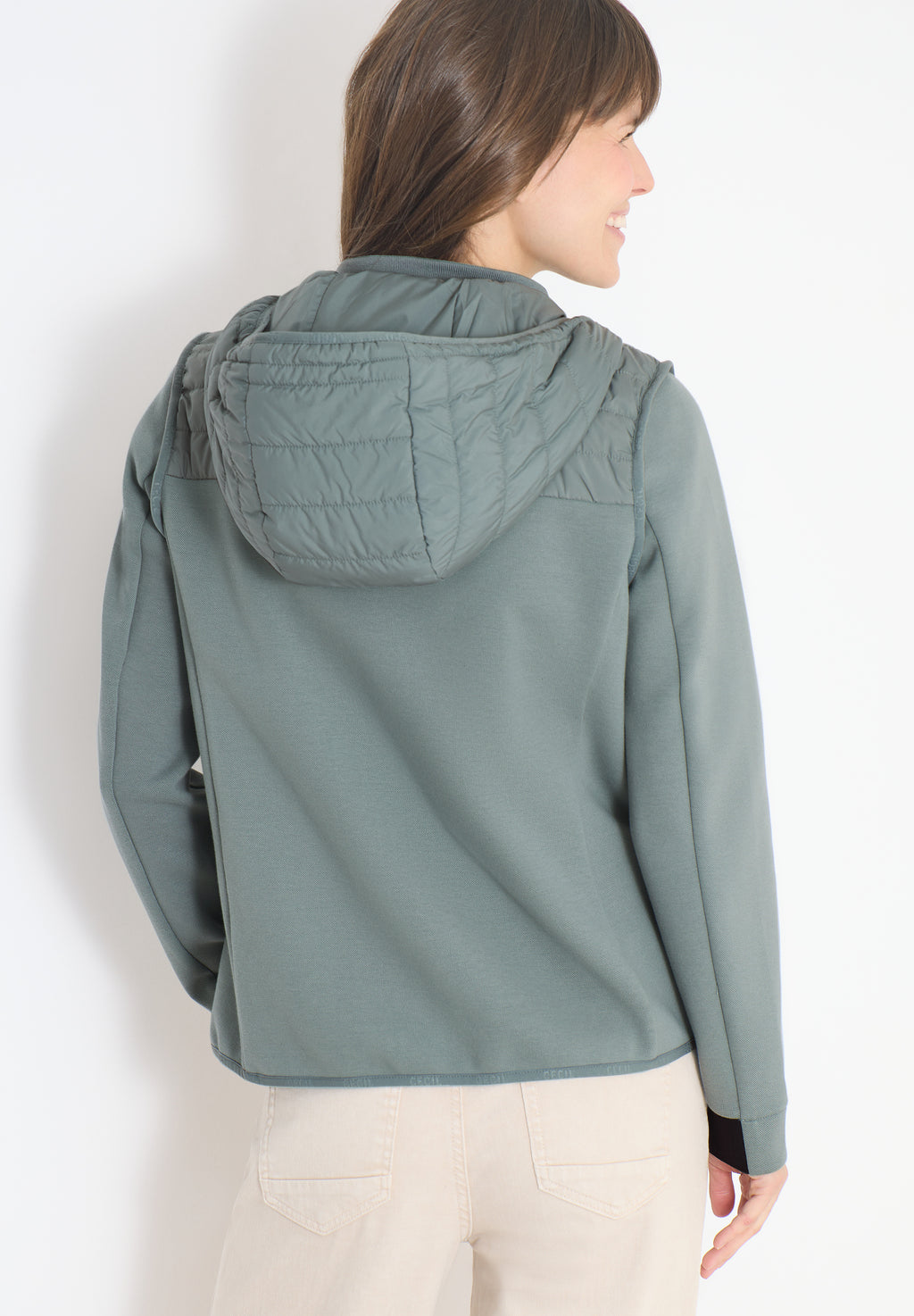 Jacke mit Strukturmix und Kapuze