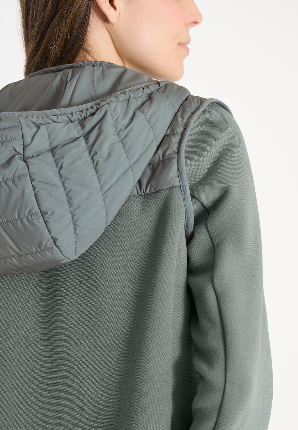 Jacke mit Strukturmix und Kapuze