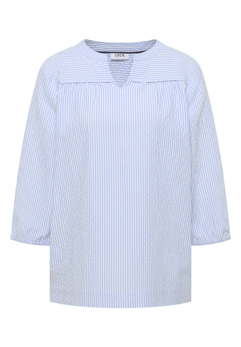 3/4-Arm Bluse in Seersucker Qualität
