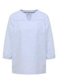 3/4-Arm Bluse in Seersucker Qualität