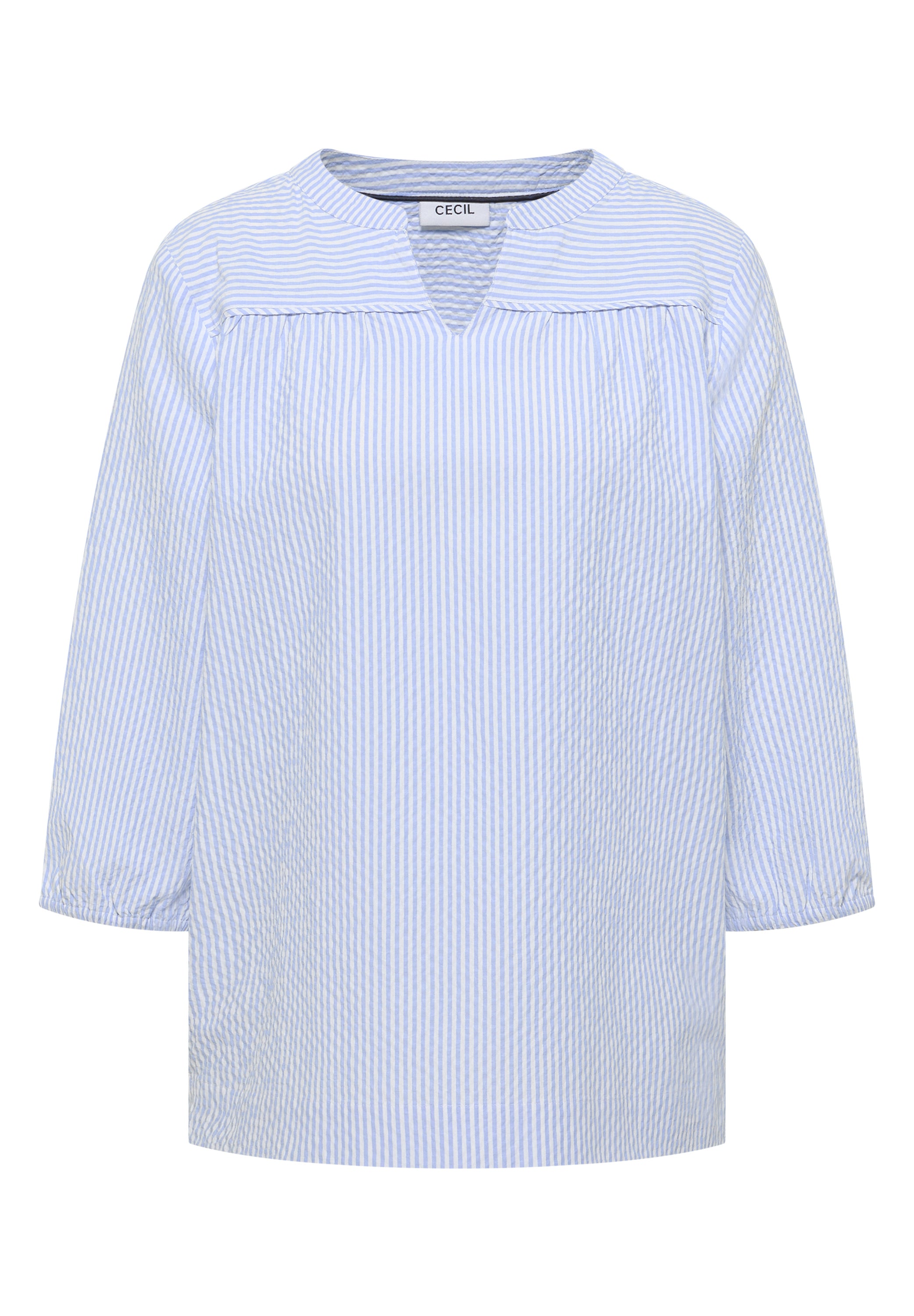 3/4-Arm Bluse in Seersucker Qualität
