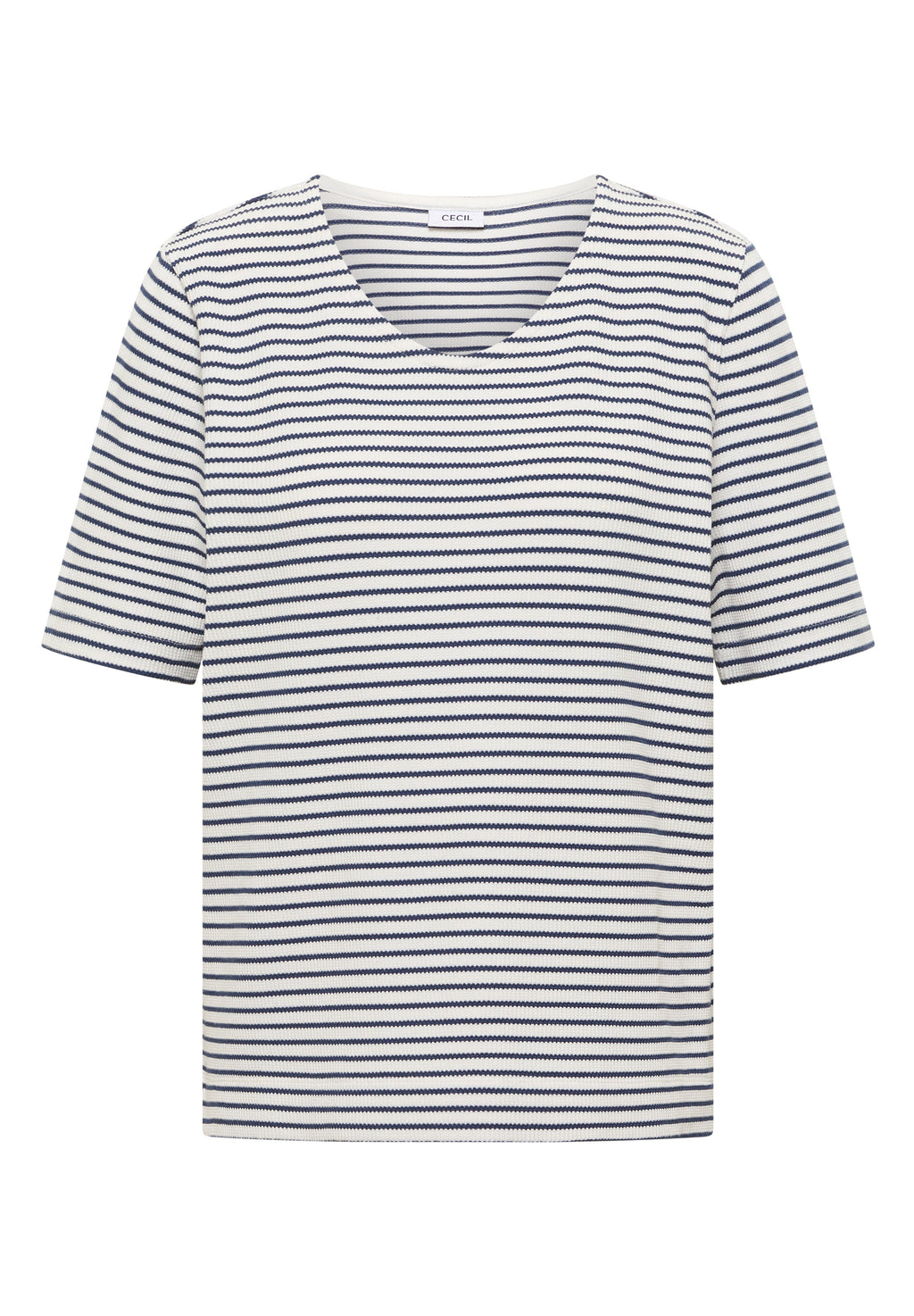 T-Shirt mit gerundetem V-Ausschnitt