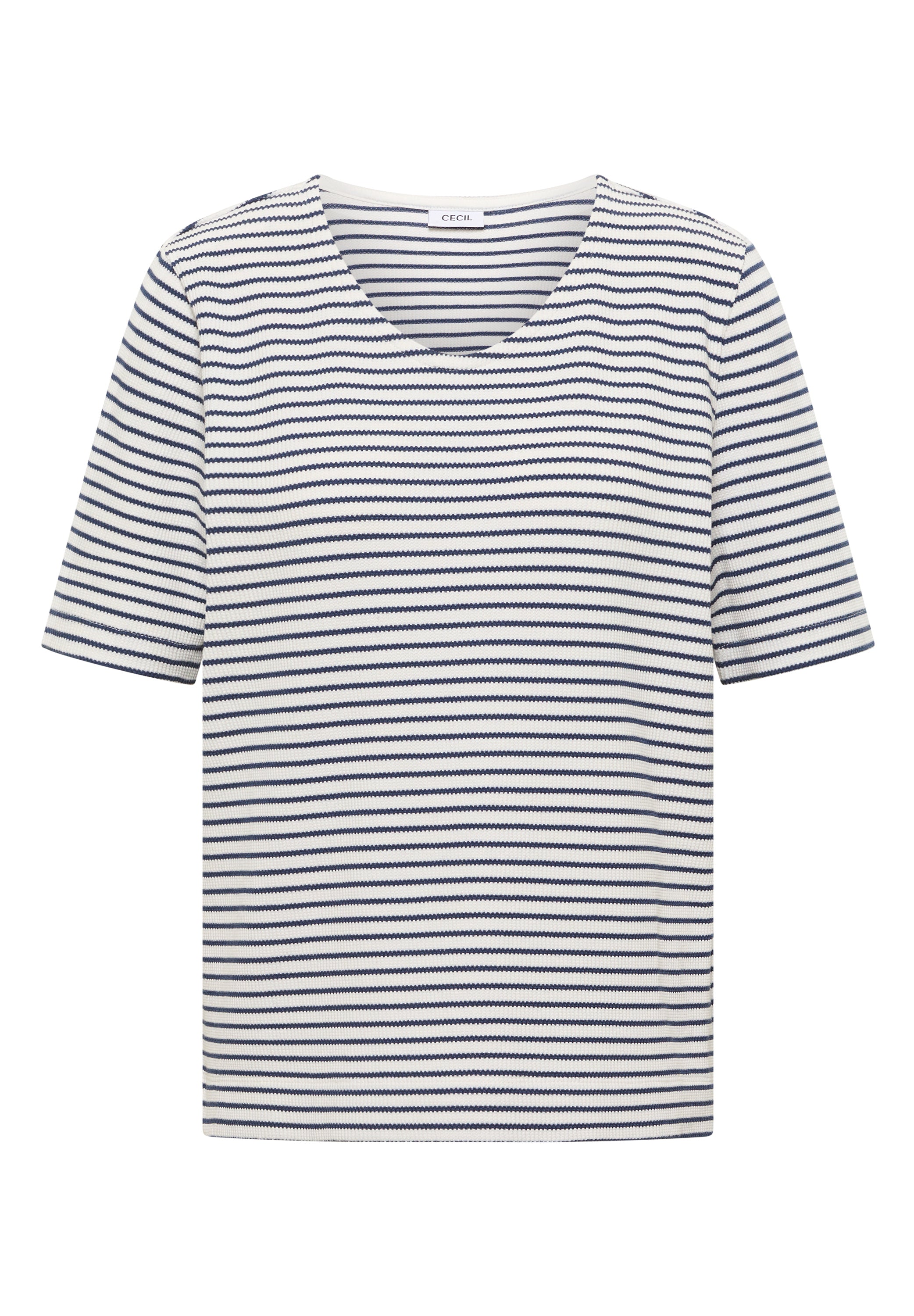 T-Shirt mit gerundetem V-Ausschnitt