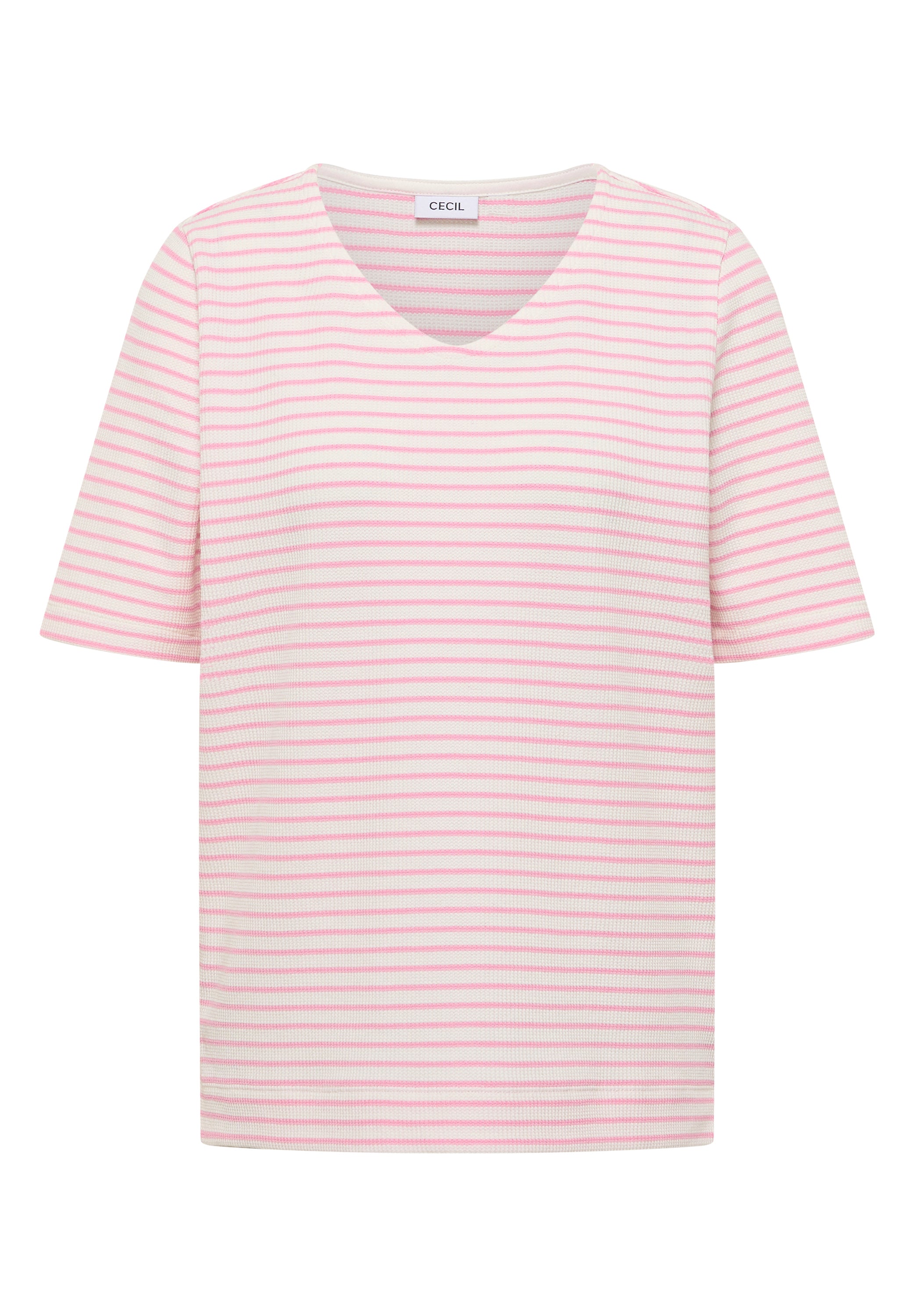 T-Shirt mit gerundetem V-Ausschnitt