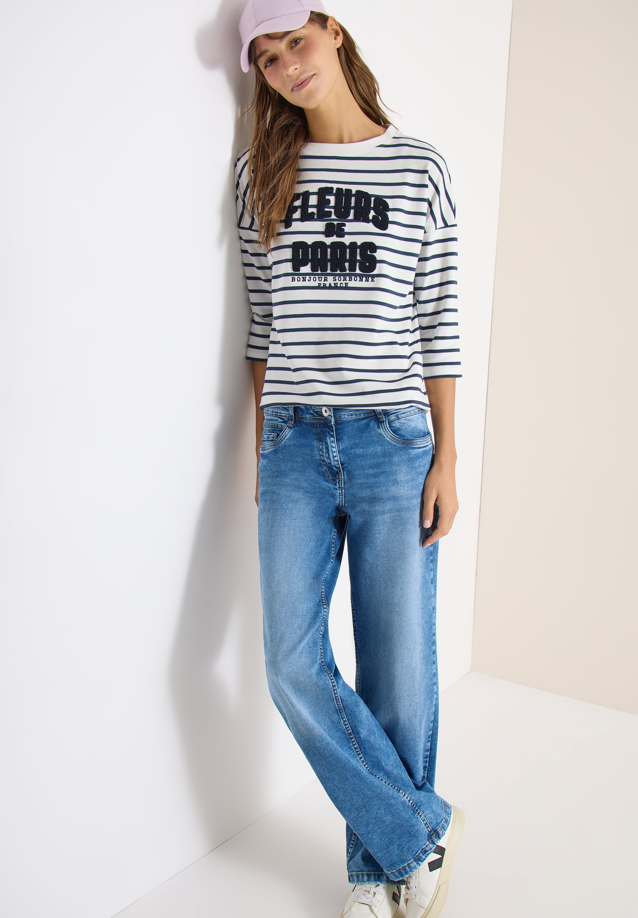 3/4-Arm Shirt mit Wording Artwork