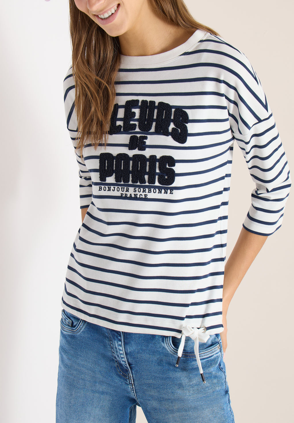 3/4-Arm Shirt mit Wording Artwork