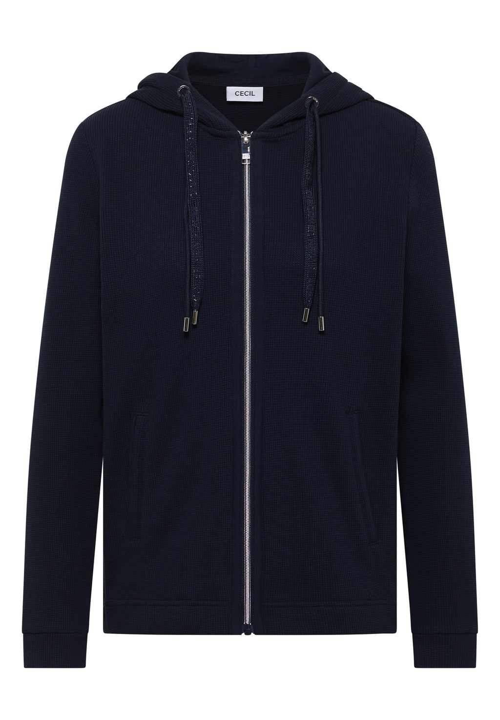 Langarm Jacke mit Kapuze und Taschen