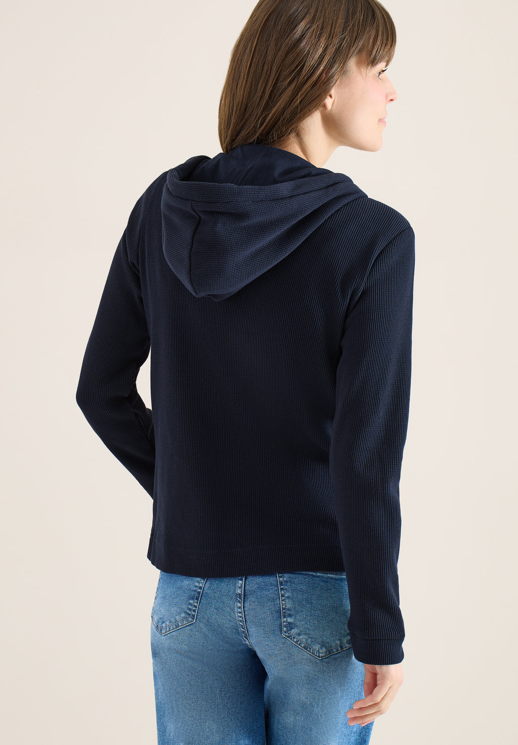 Langarm Jacke mit Kapuze und Taschen