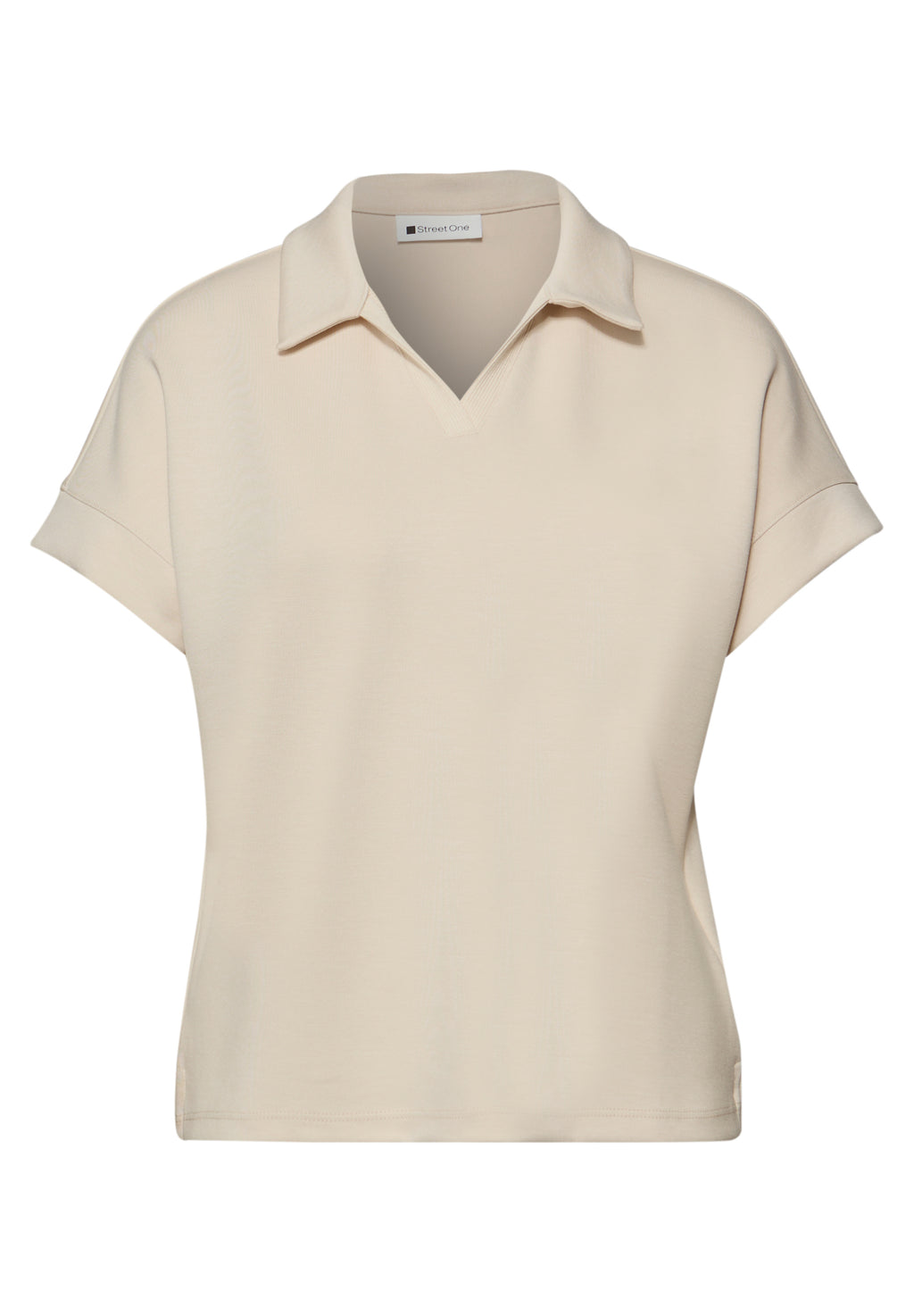 Kurzarm Poloshirt mit Rippdetail