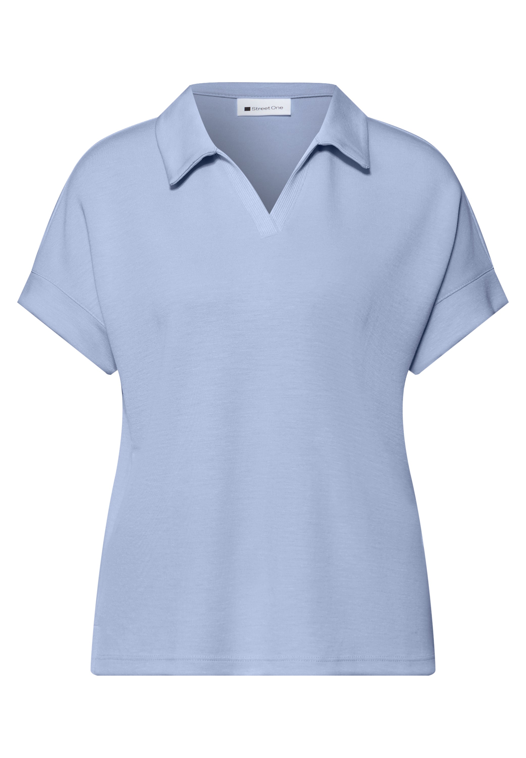 Kurzarm Poloshirt mit Rippdetail