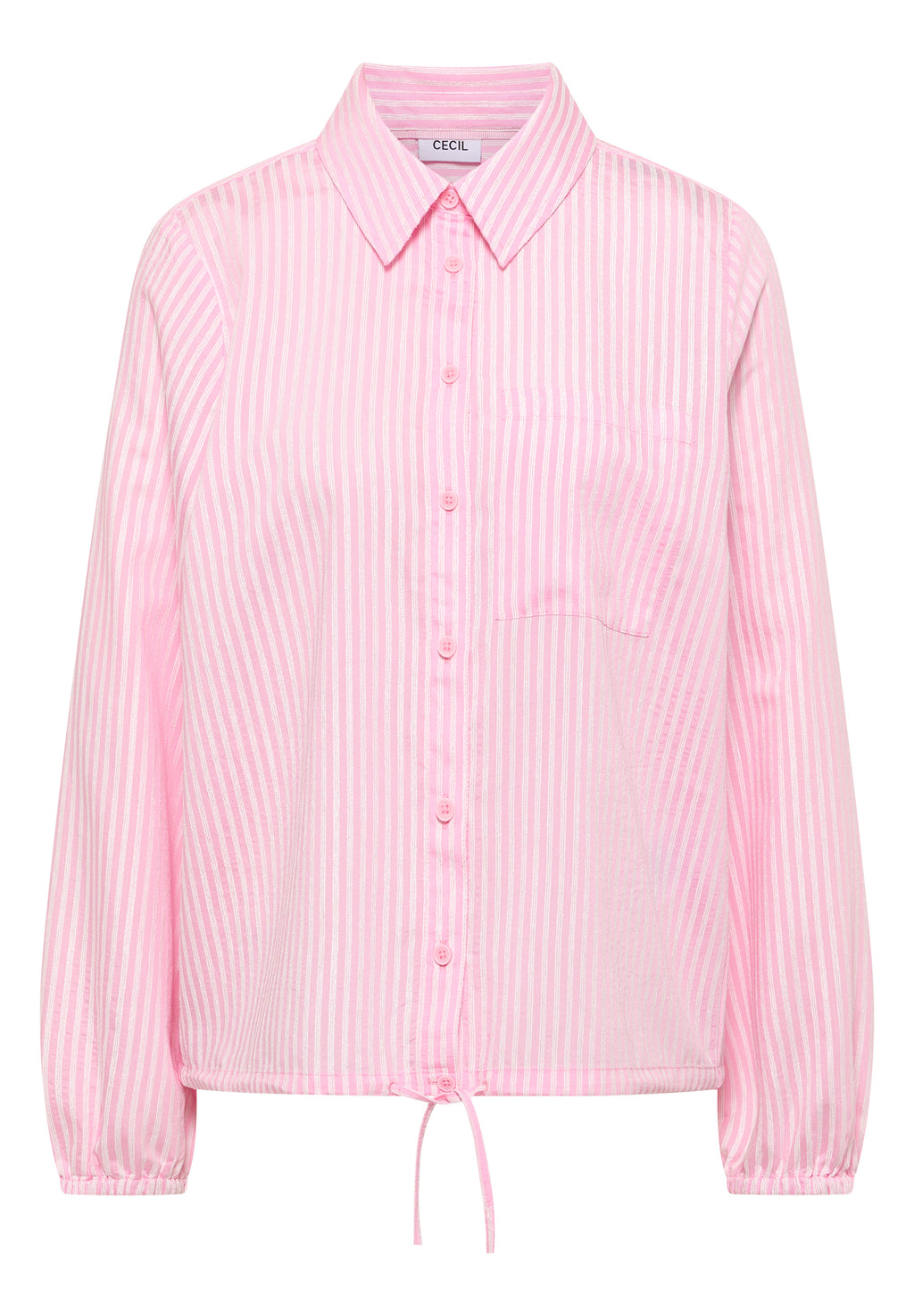 Bluse mit Hemdkragen und Streifen