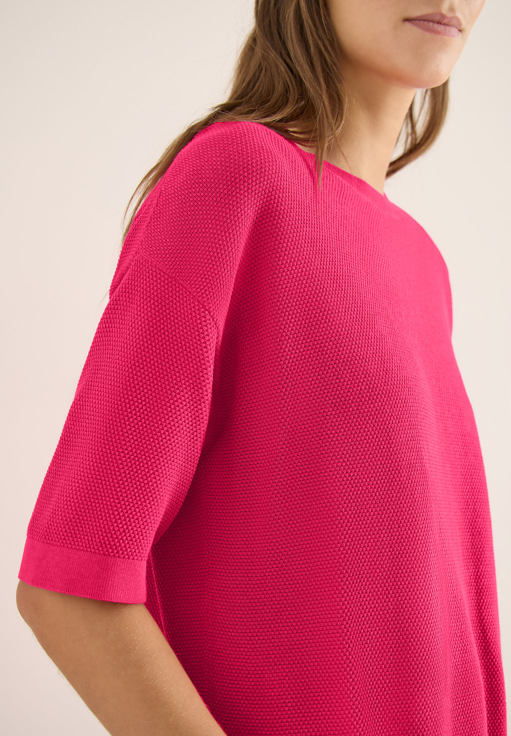 Kurzarm Pullover mit Struktur