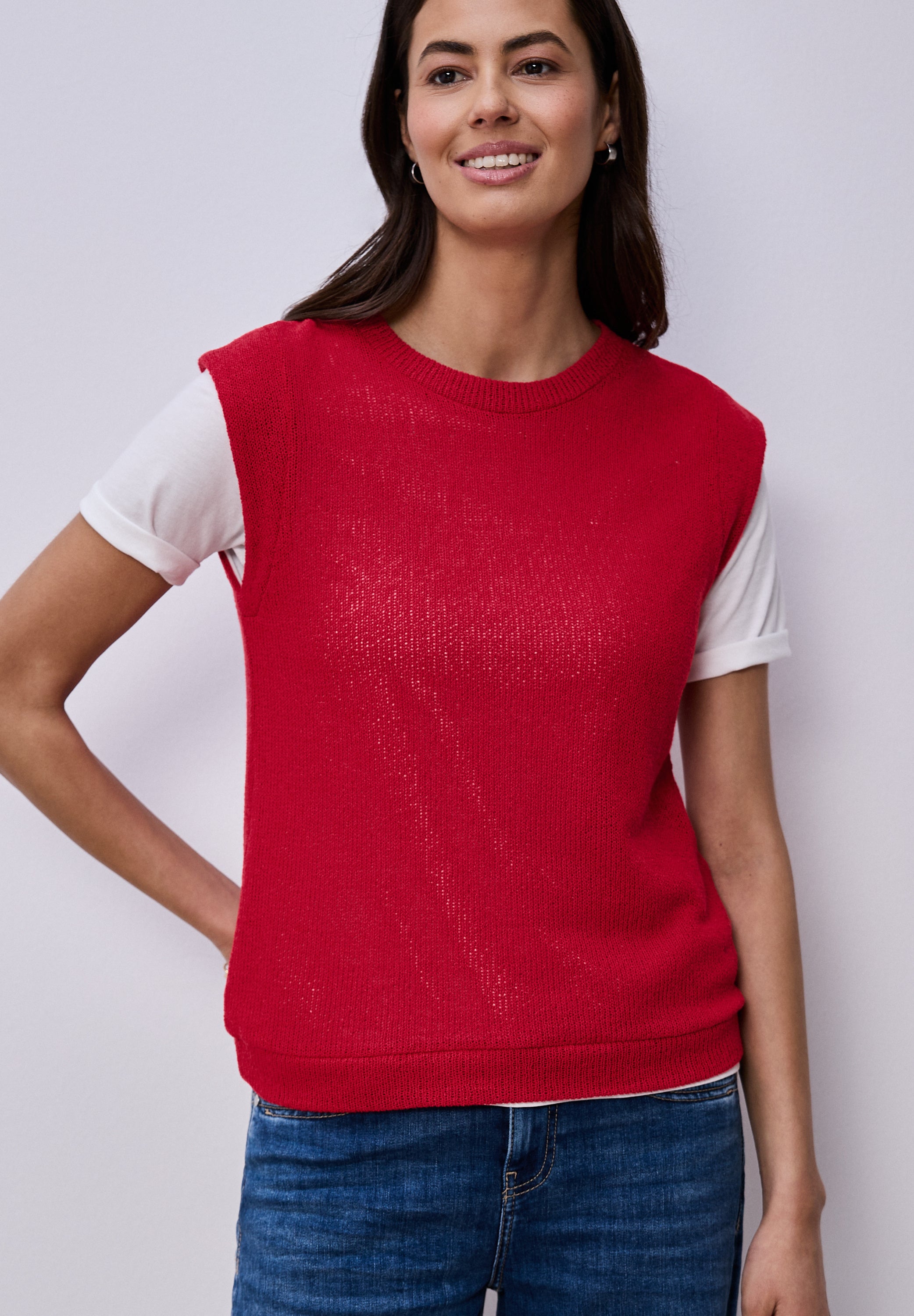 Dropped Shoulder Top im Strick-Look
