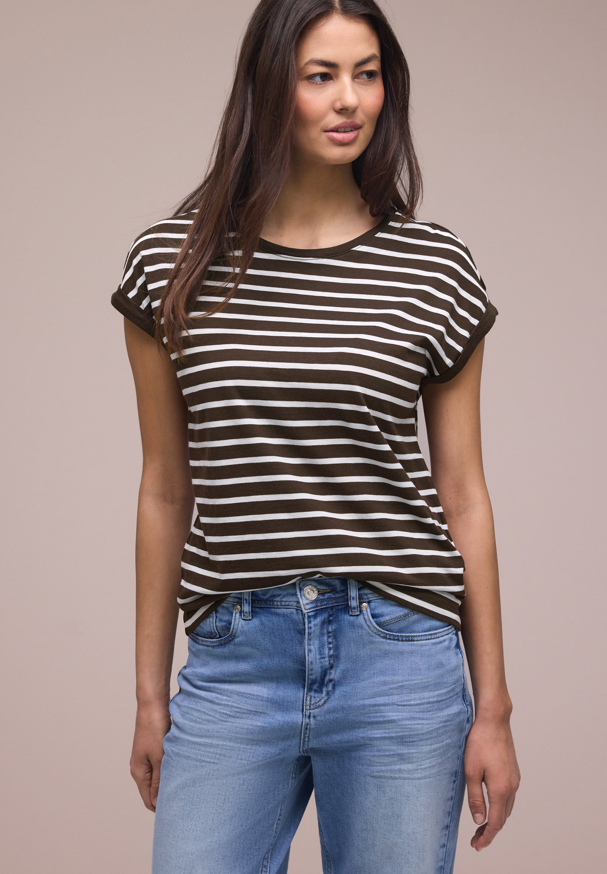 Dropped Shoulder Shirt mit Streifen