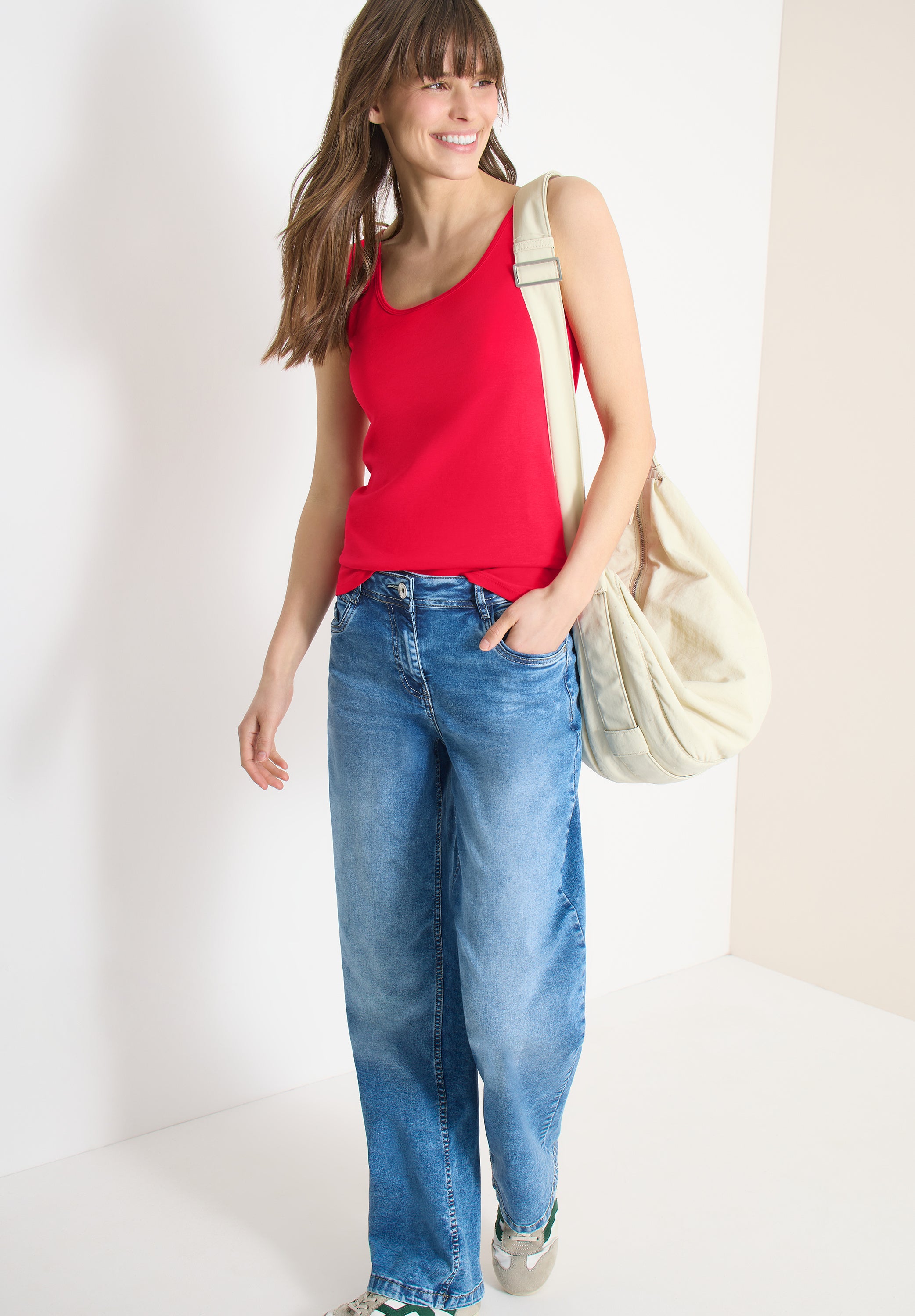 Basic Top mit Rundhals aus Baumwolle