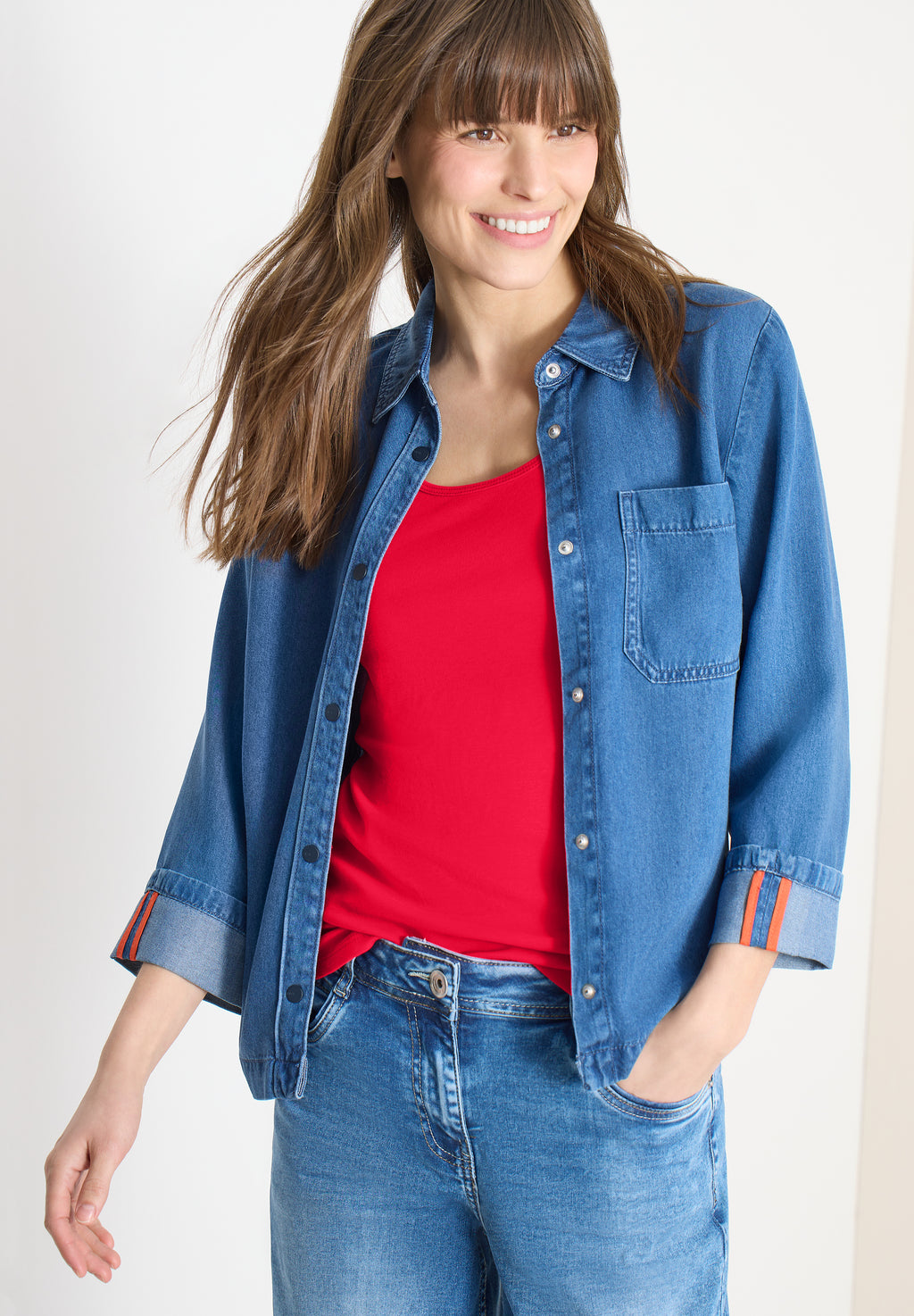 Basic Top mit Rundhals aus Baumwolle