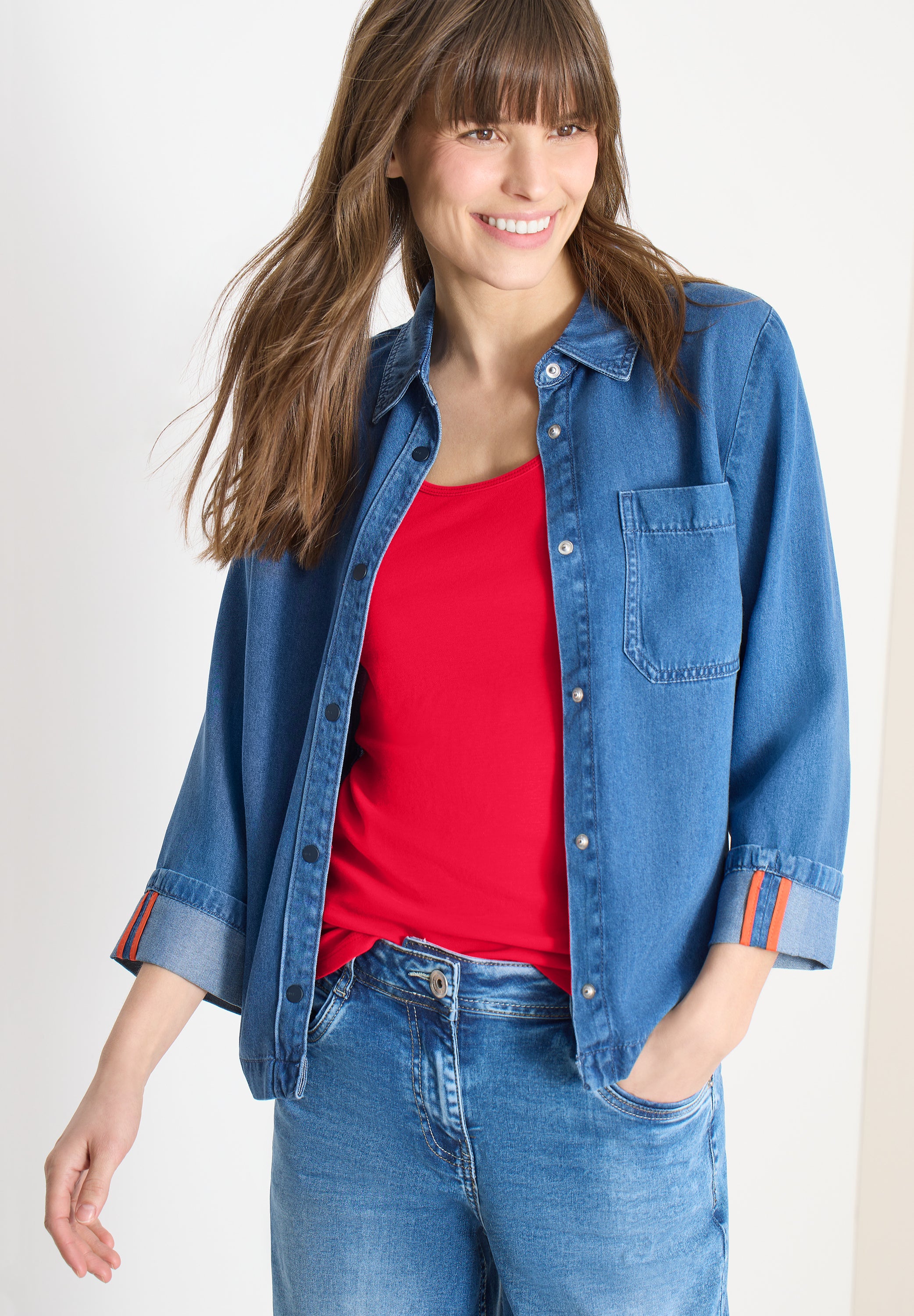 Basic Top mit Rundhals aus Baumwolle