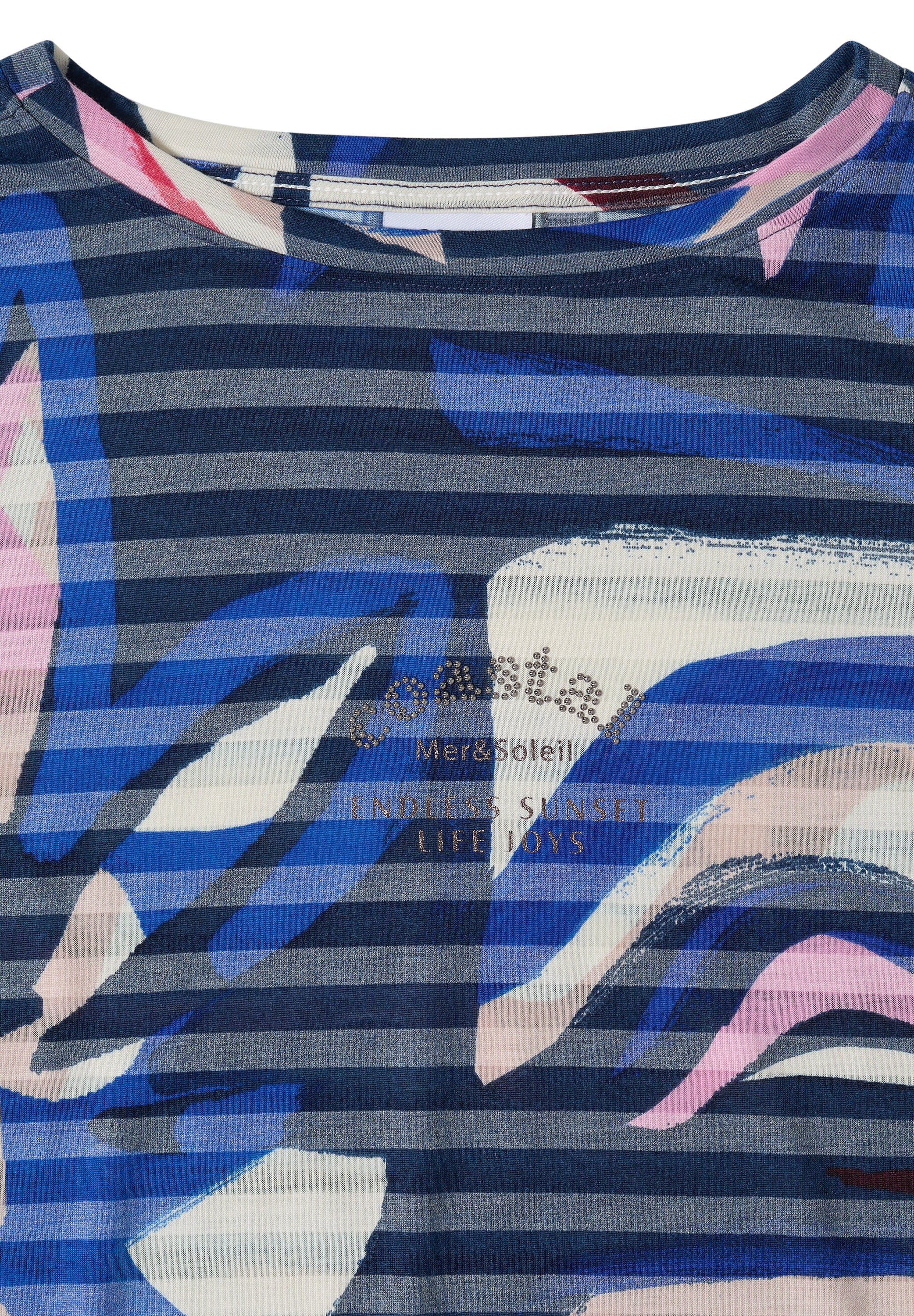 Kurzarm Shirt mit Ausbrennerstreifen