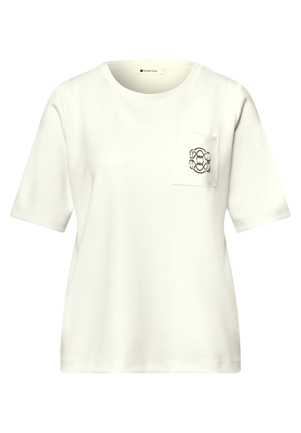 T-Shirt mit Rundhals und Deko-Detail