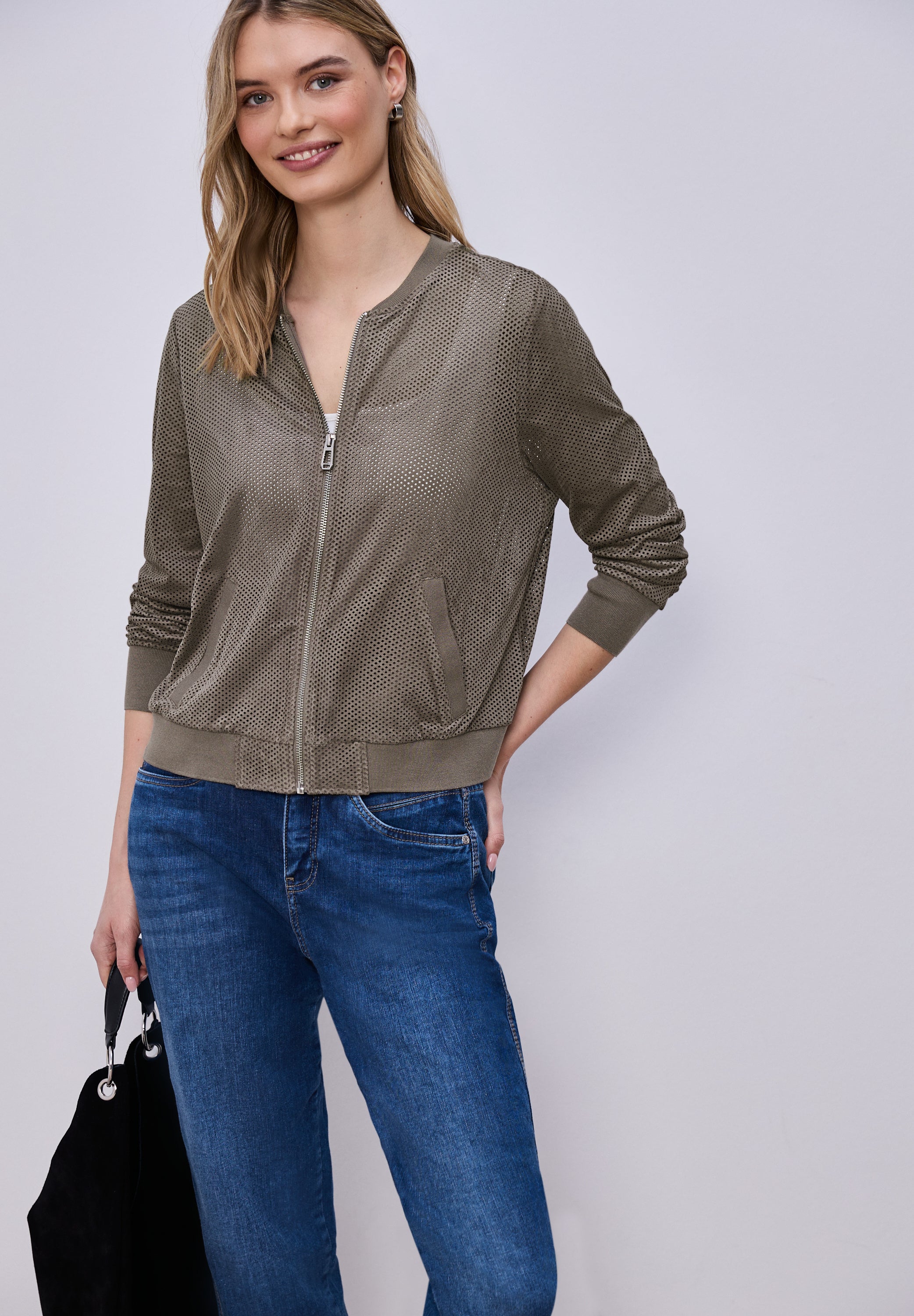 Blouson aus Velours Mesh mit Zipper