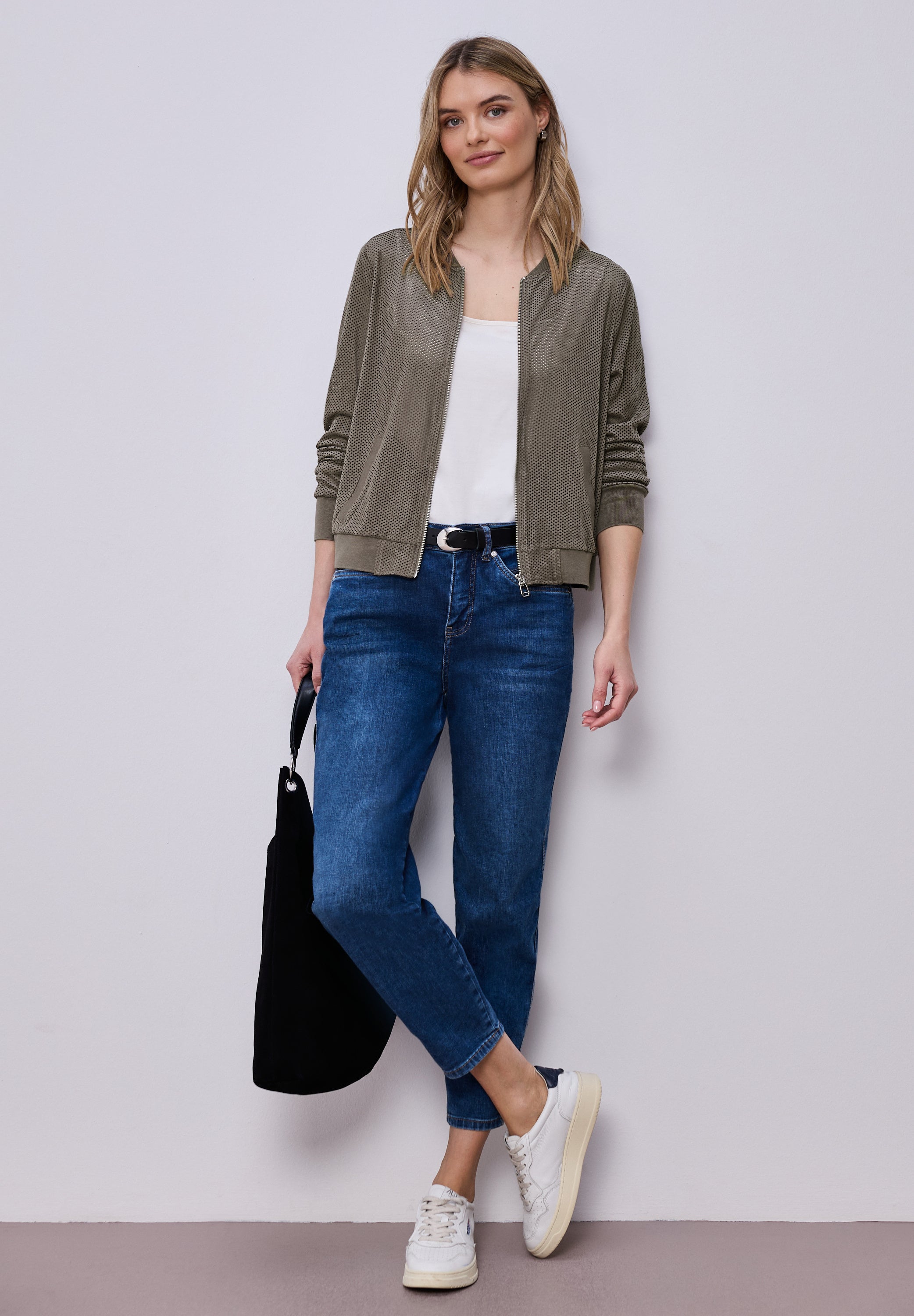 Blouson aus Velours Mesh mit Zipper