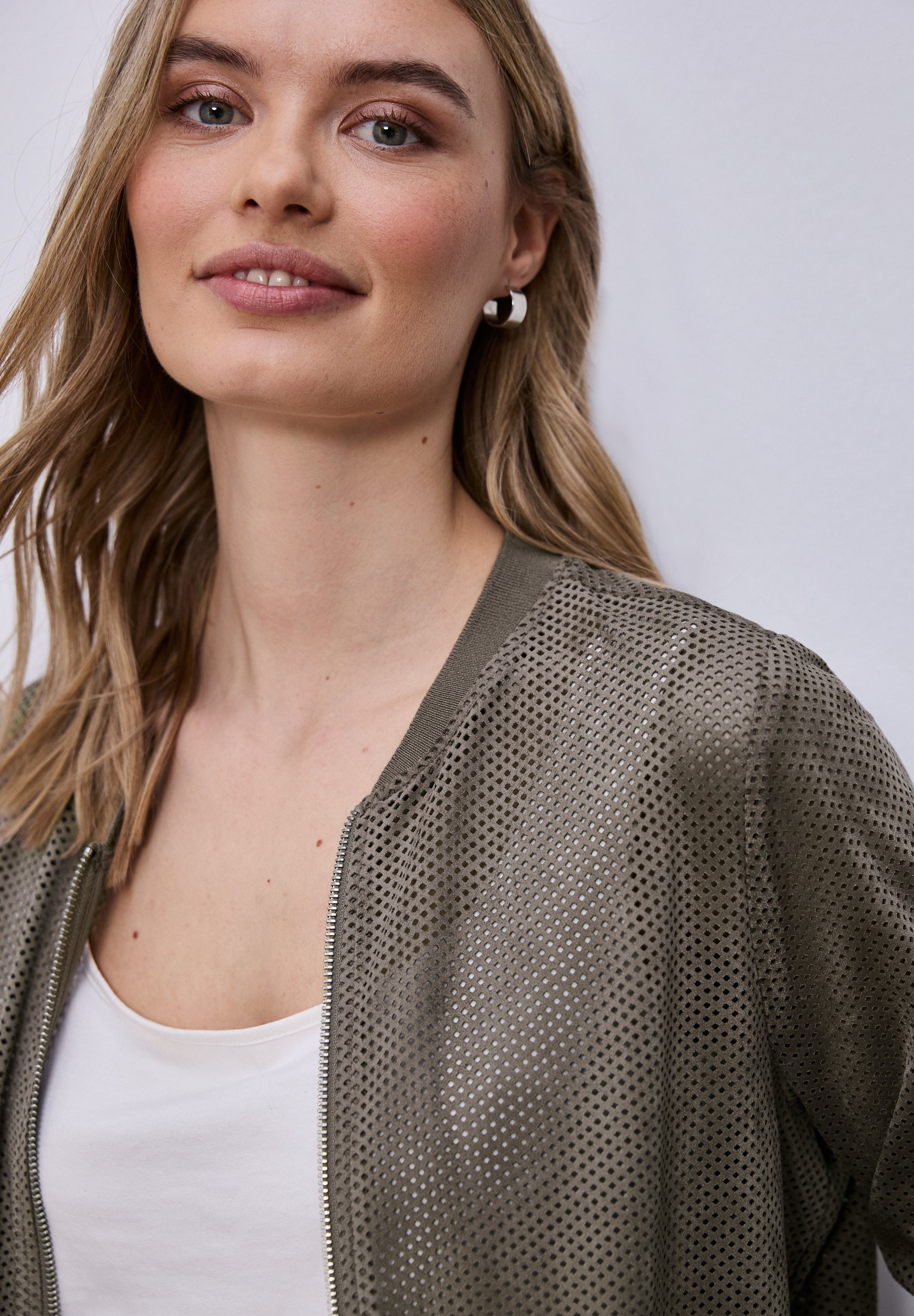 Blouson aus Velours Mesh mit Zipper