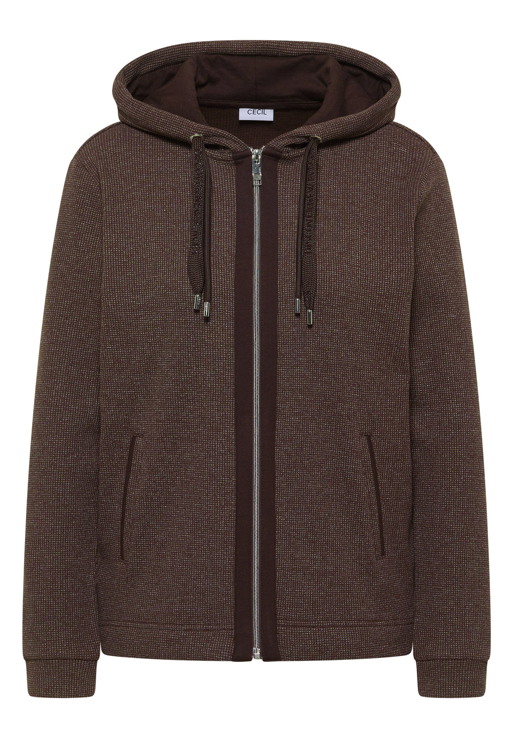 Langarm Jacke mit Kapuze und Taschen