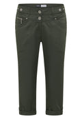 Mid Waist Slim Leg Hose mit Turn-Up
