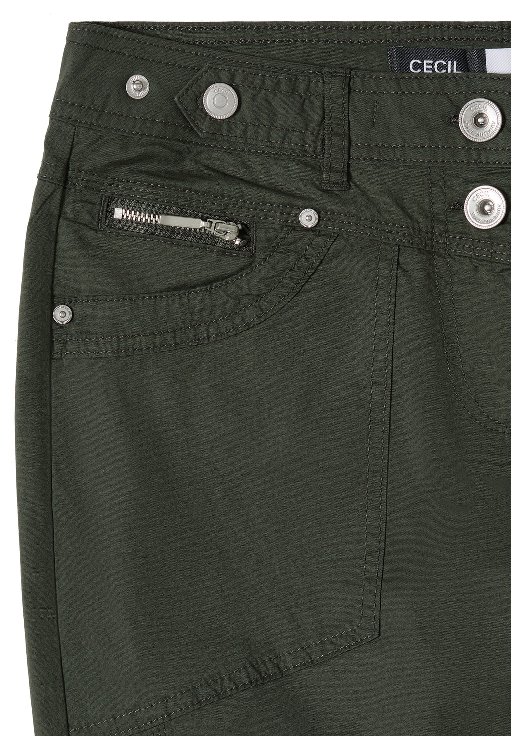 Mid Waist Slim Leg Hose mit Turn-Up