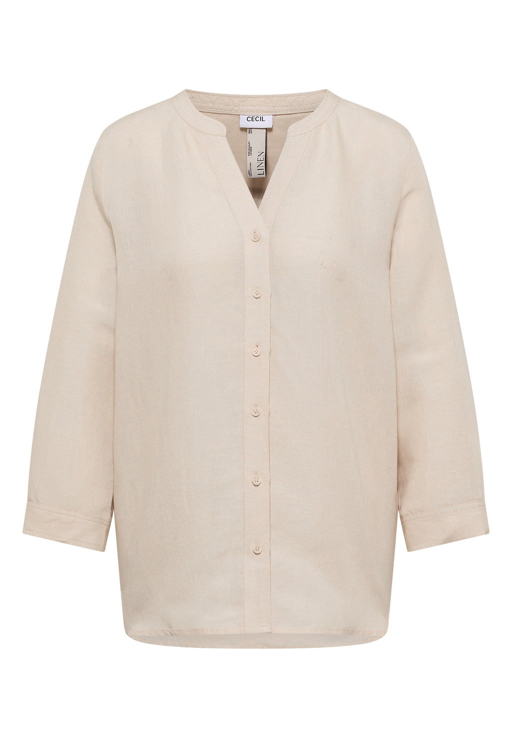 3/4-Arm Bluse aus Leinenmix