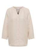 3/4-Arm Bluse aus Leinenmix