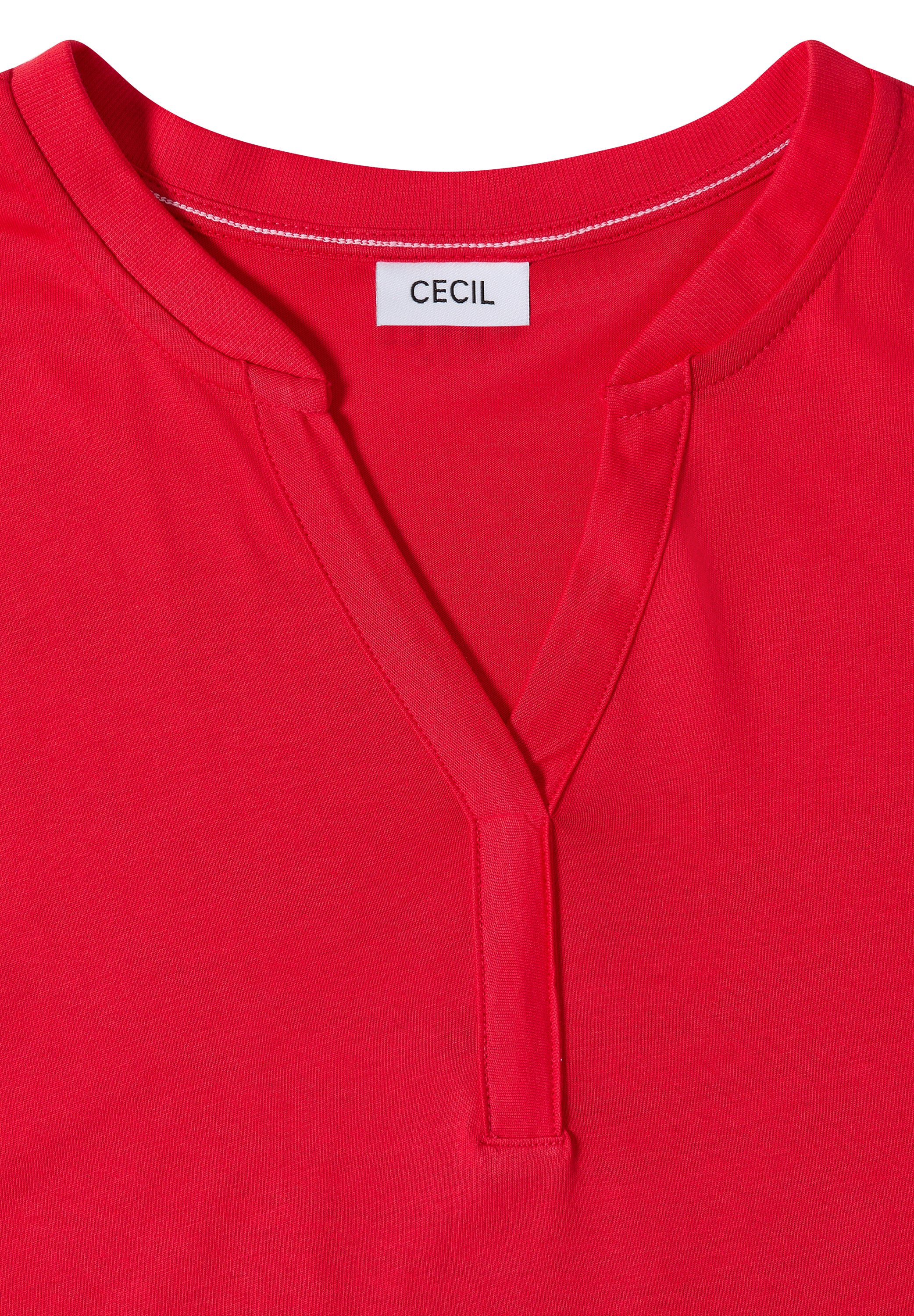 Shirt mit Split Neck im Tunika-Look