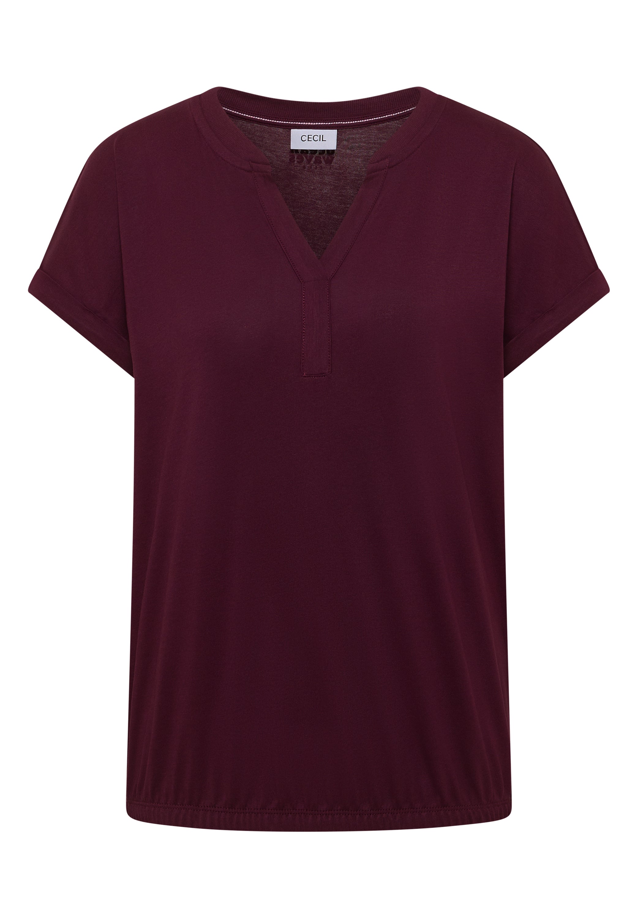 Shirt mit Split Neck im Tunika-Look