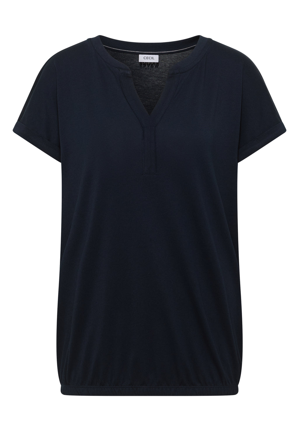 Shirt mit Split Neck im Tunika-Look